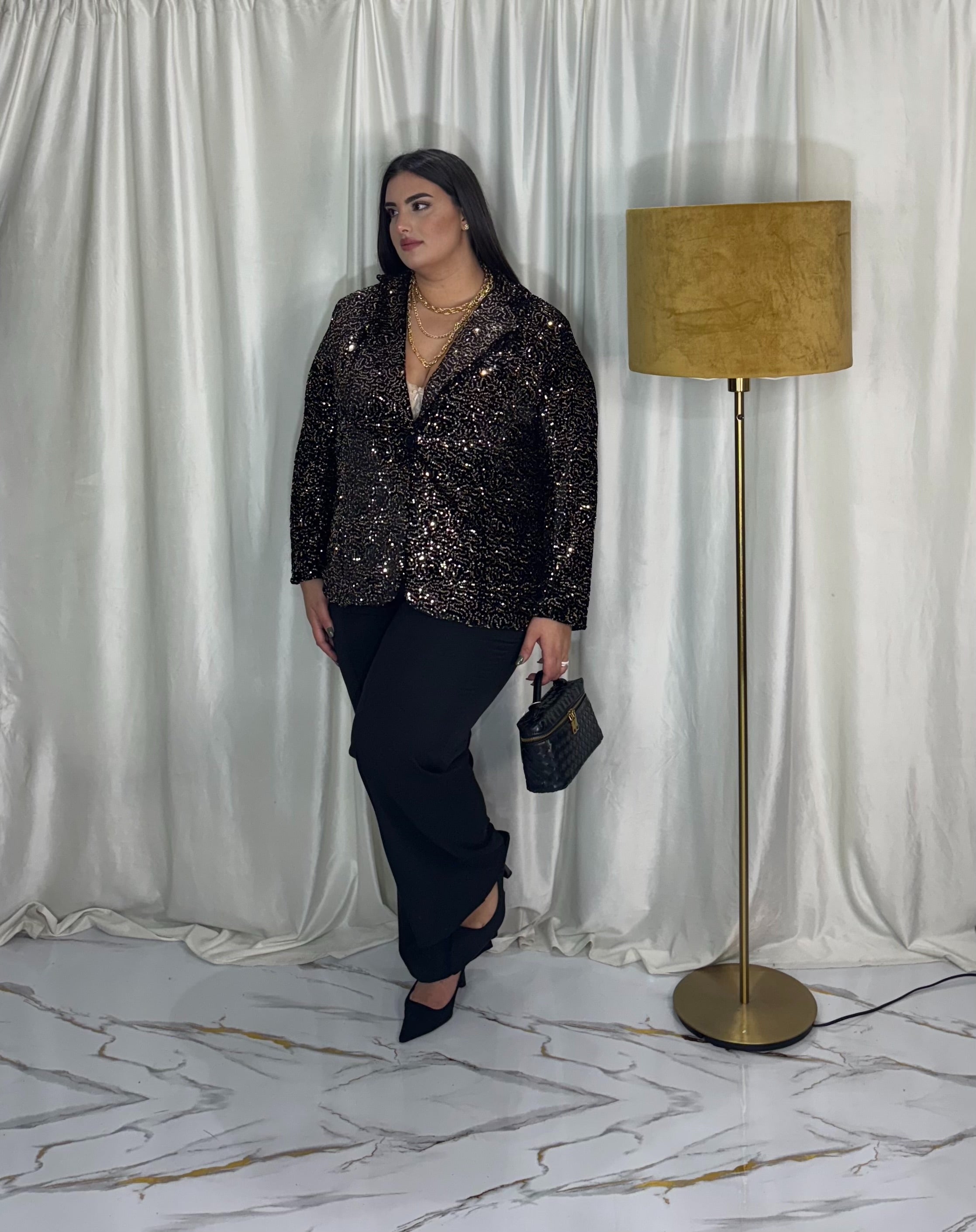 Giacca in paillettes oro