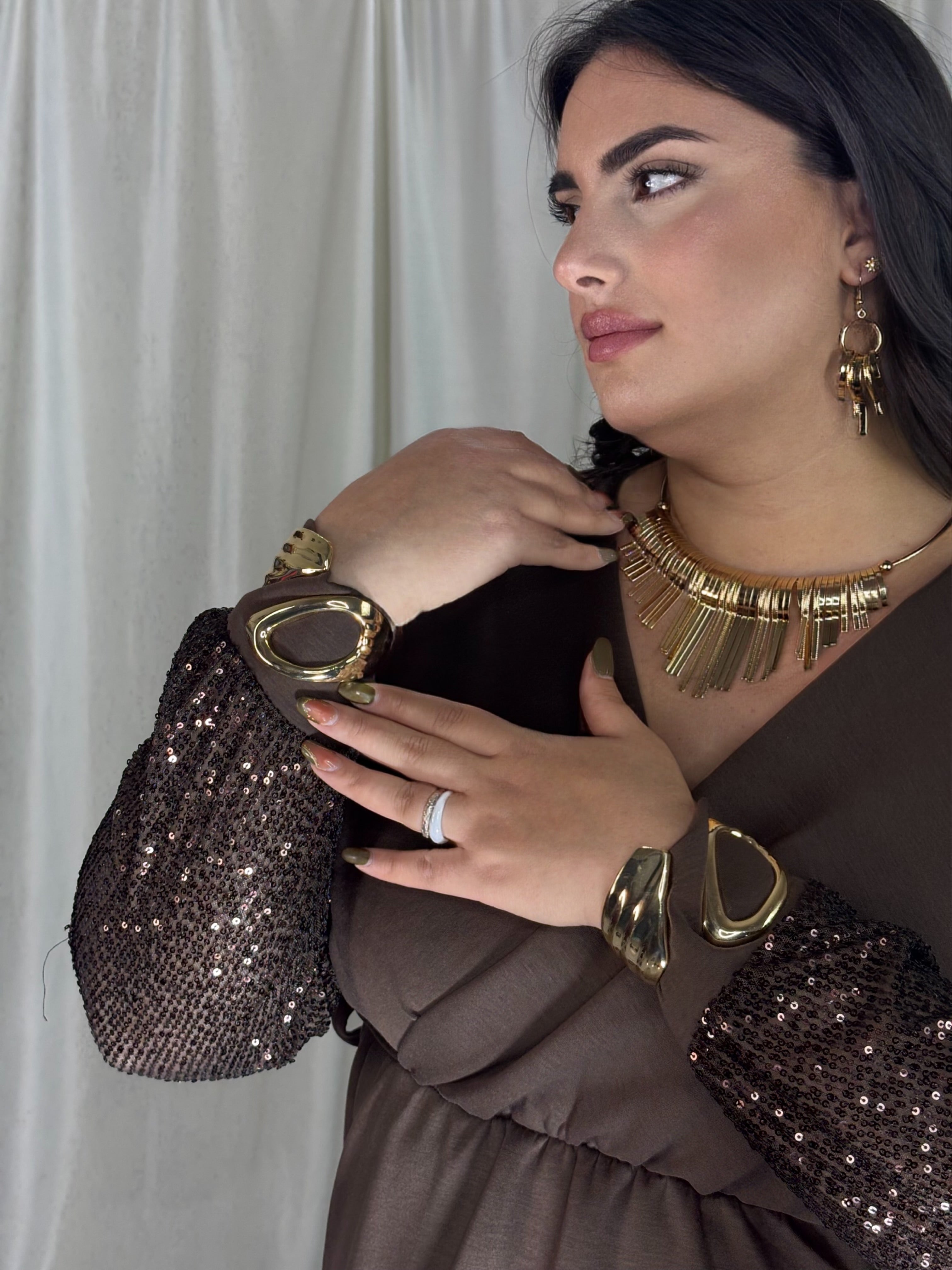 Collana+orecchini gold e silver ginevra