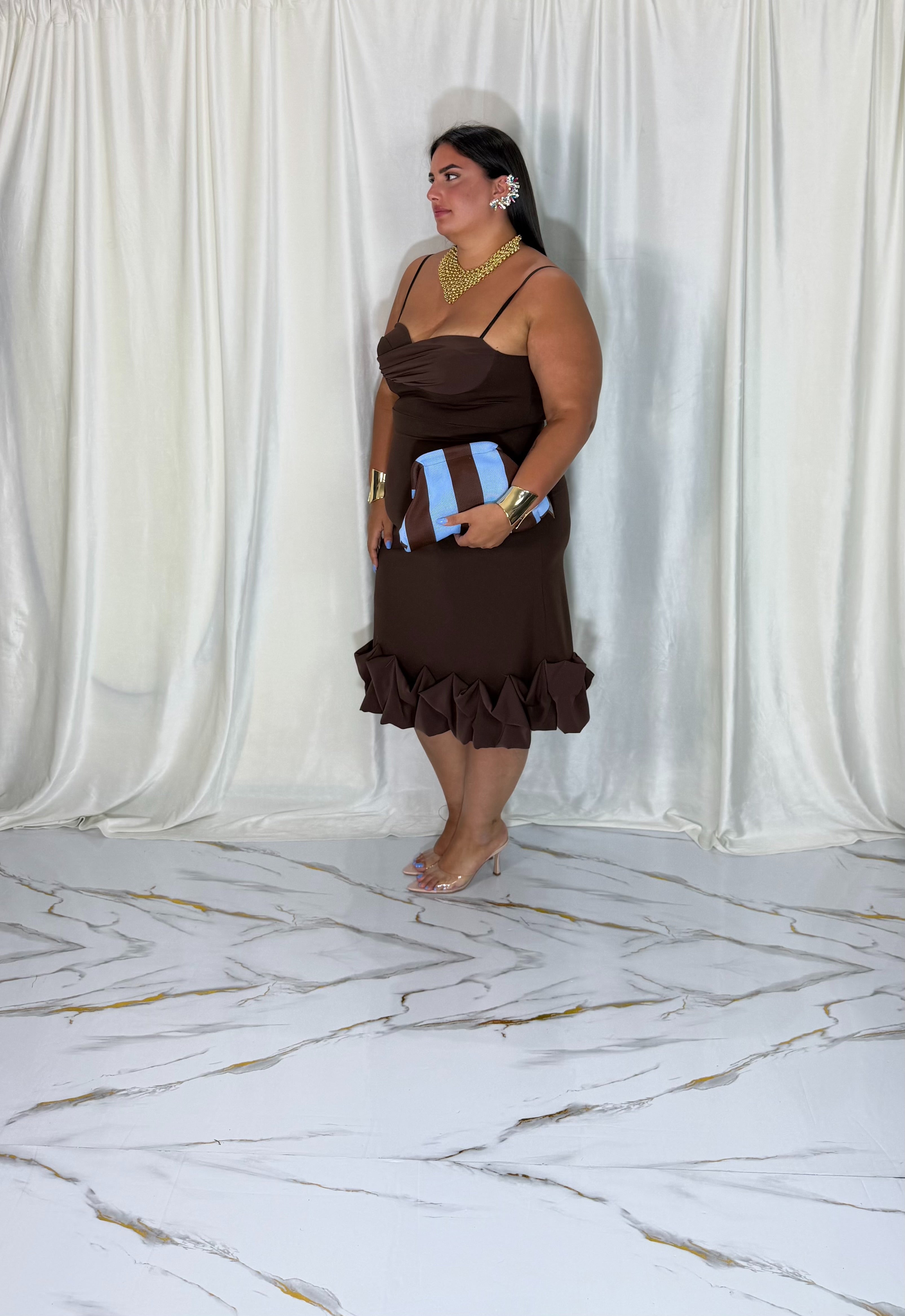 Dress Melania marrone