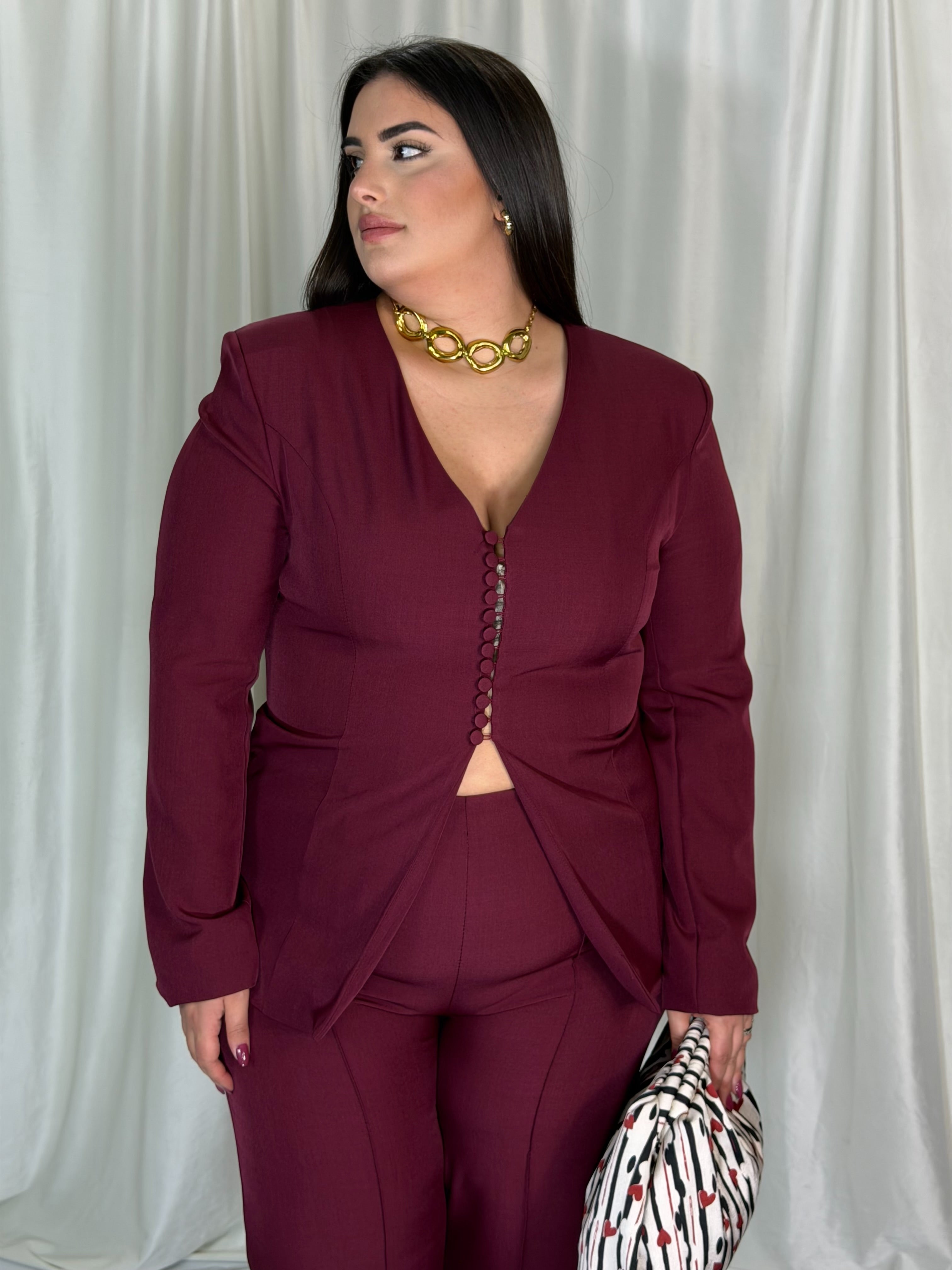 Tailleur bottoni bordo