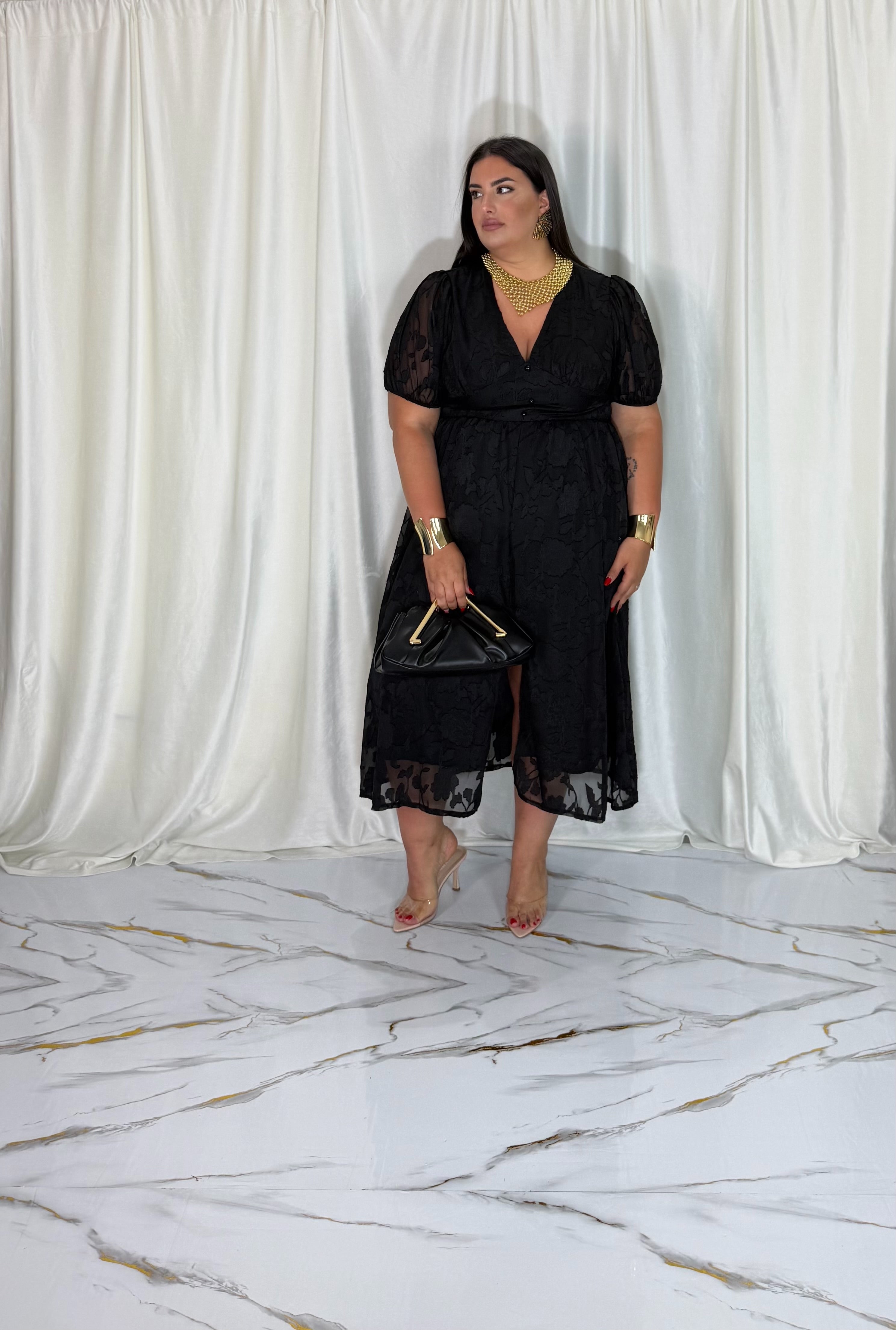 Dress fiore nero