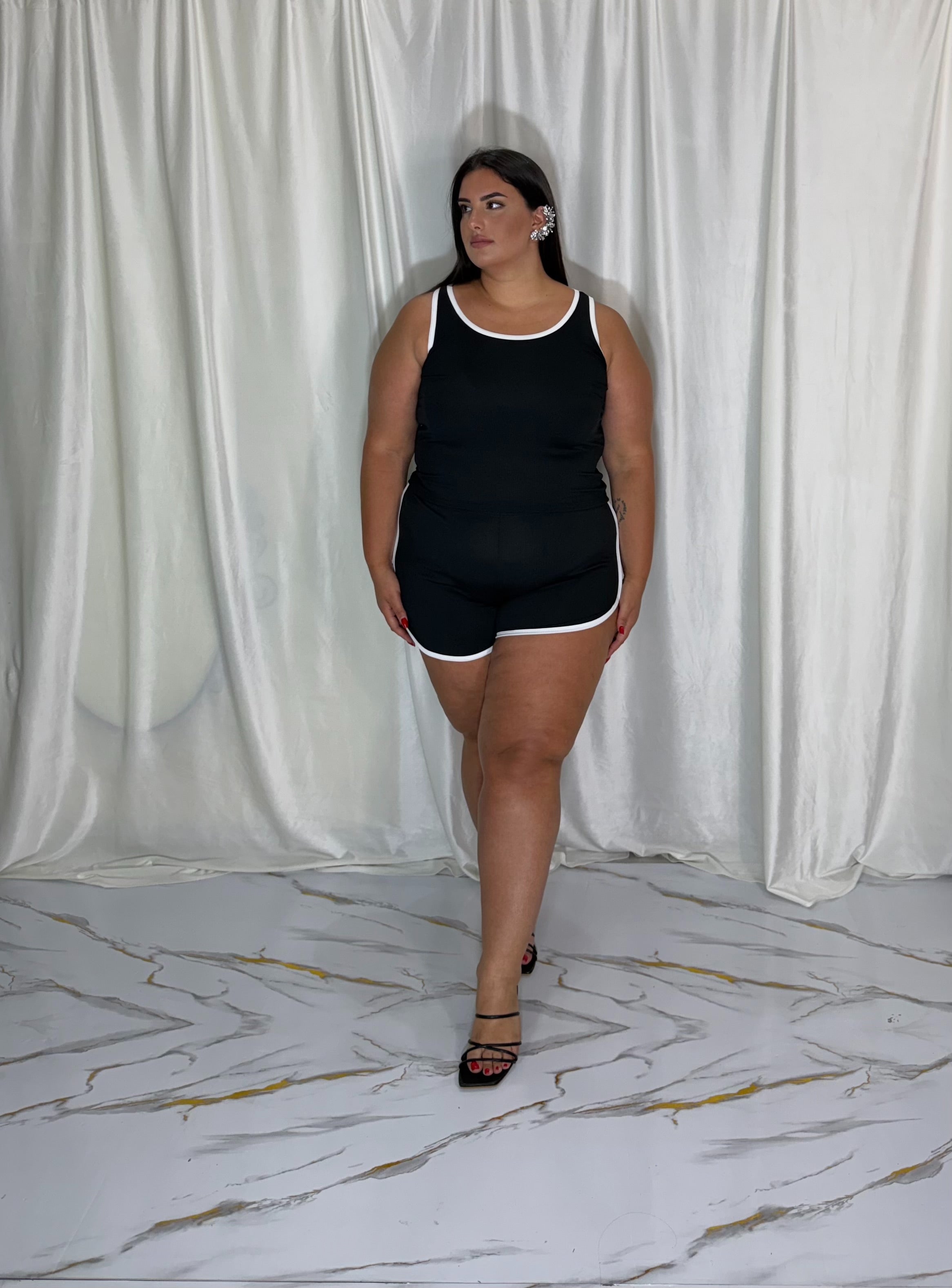 Coordinato sport nero/bianco