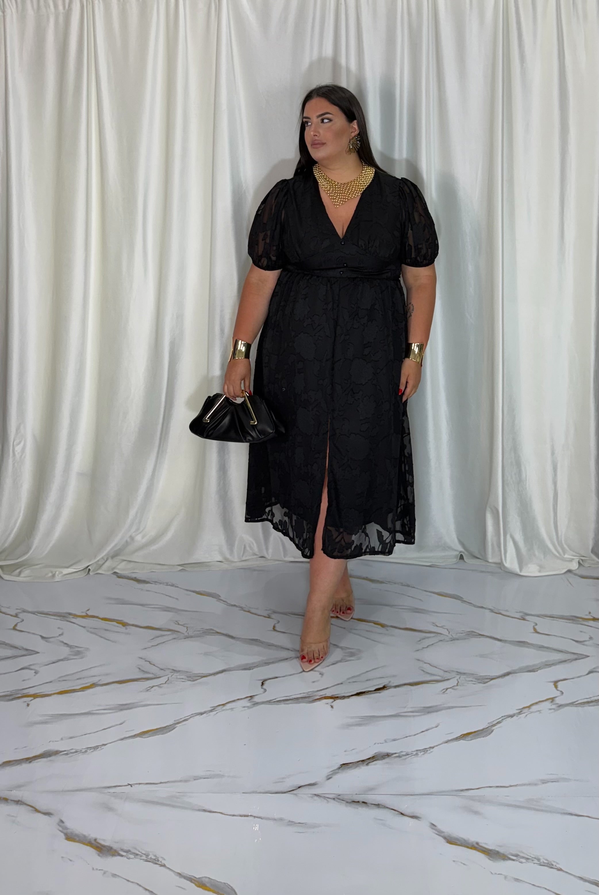 Dress fiore nero