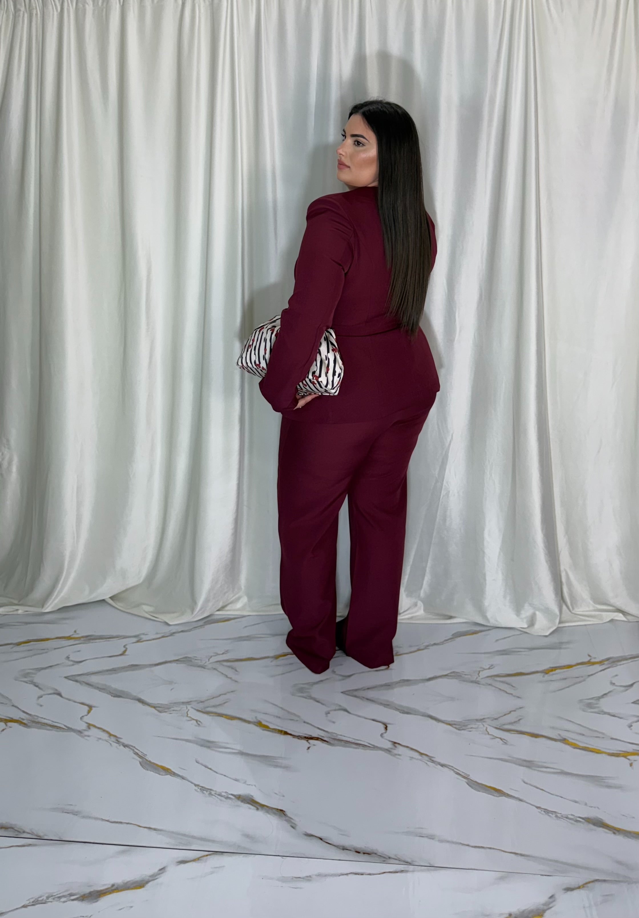 Tailleur bottoni bordo