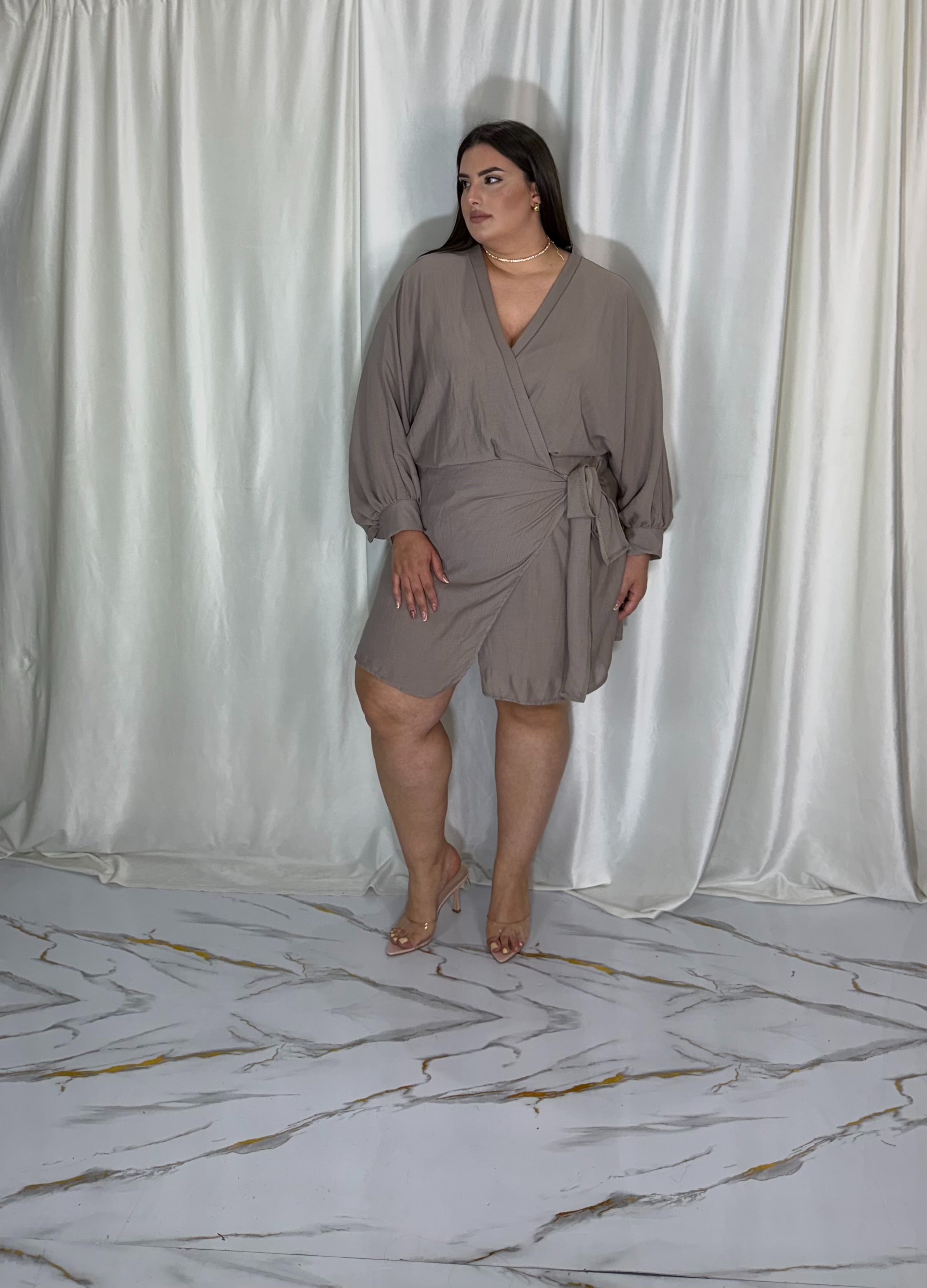Dress a portafoglio tortora