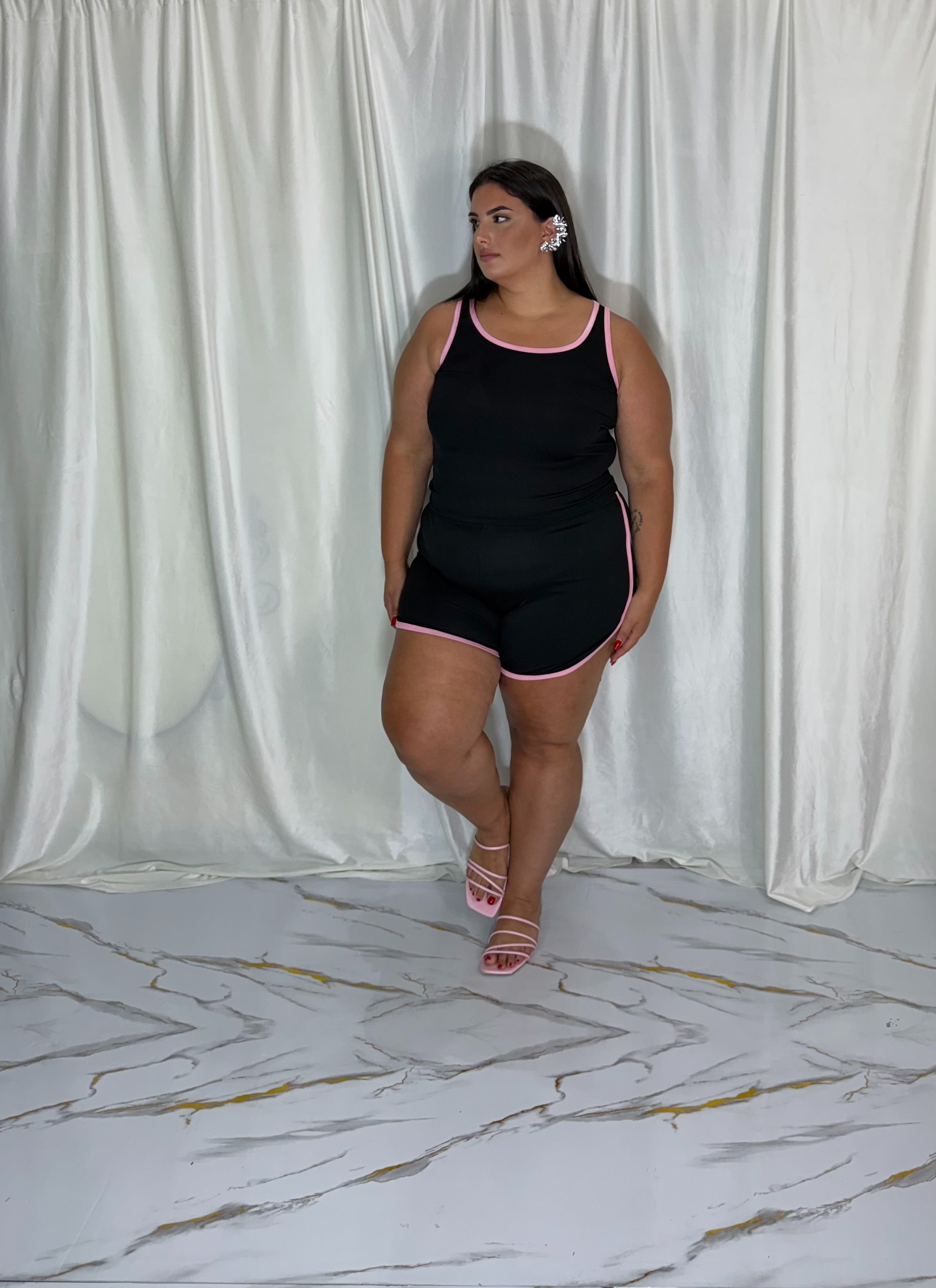 Coordinato sport nero/rosa
