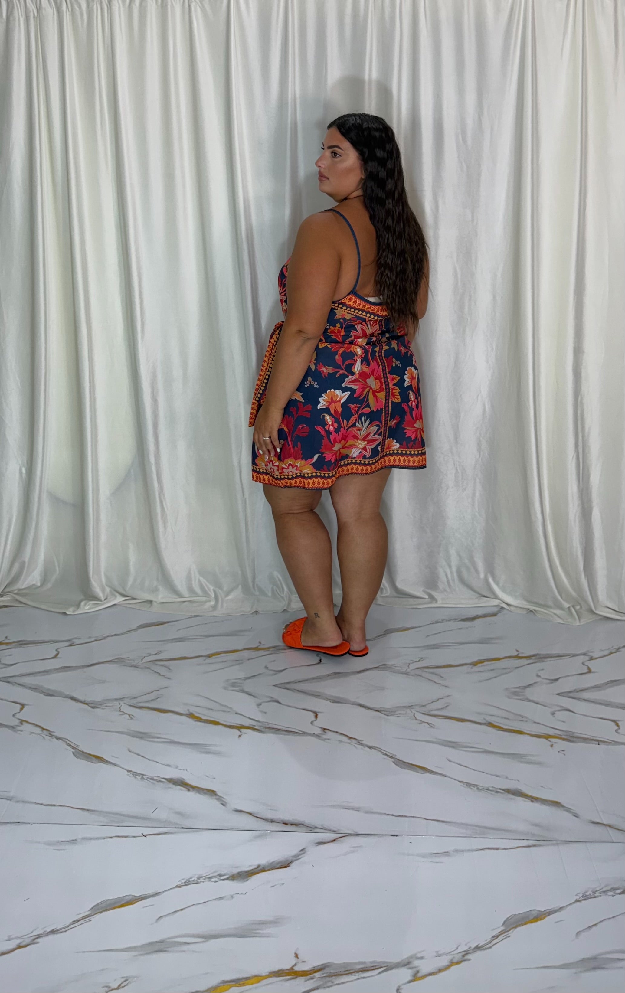 Dress a portafoglio flower arancione