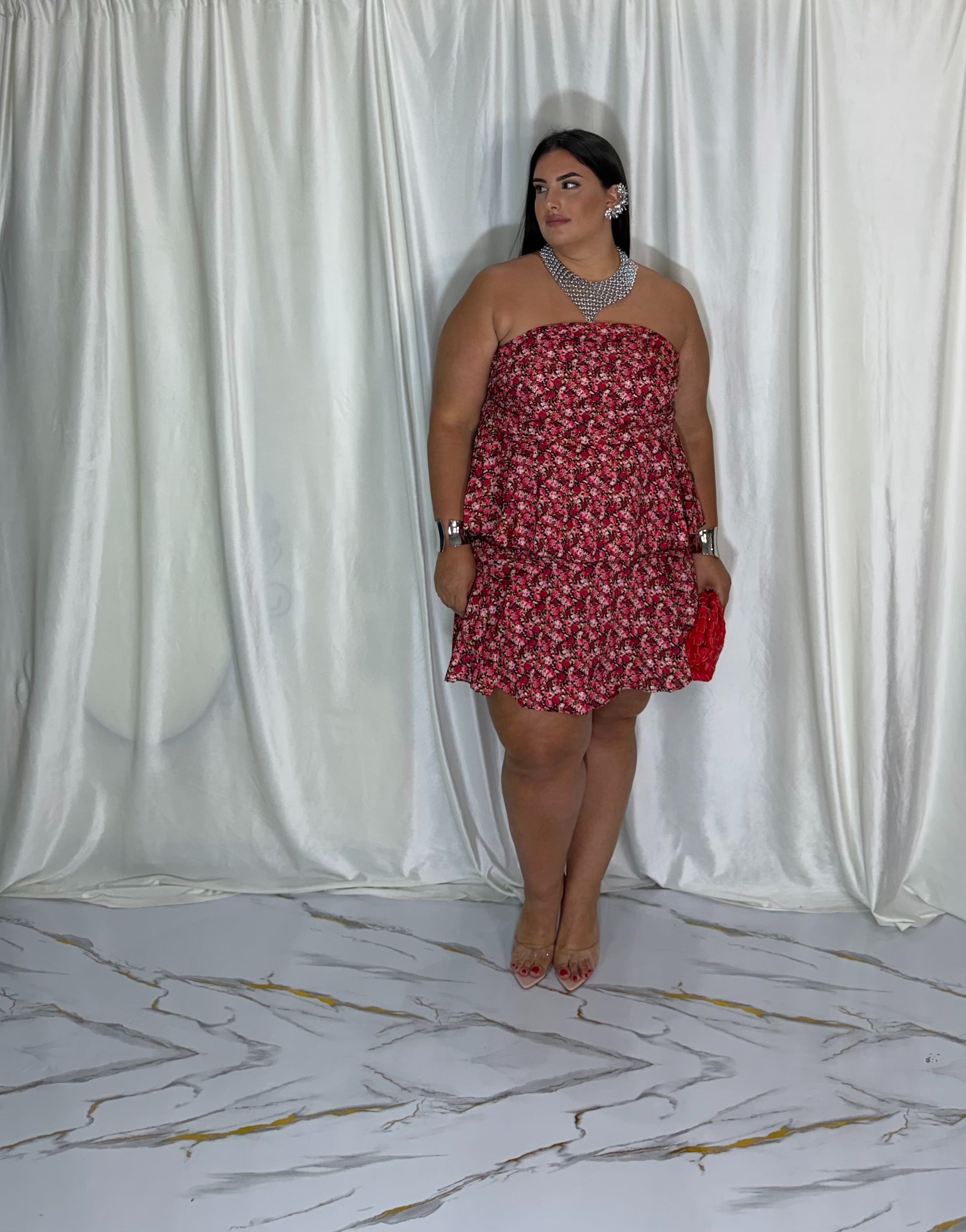 Coordinato floreale rosso