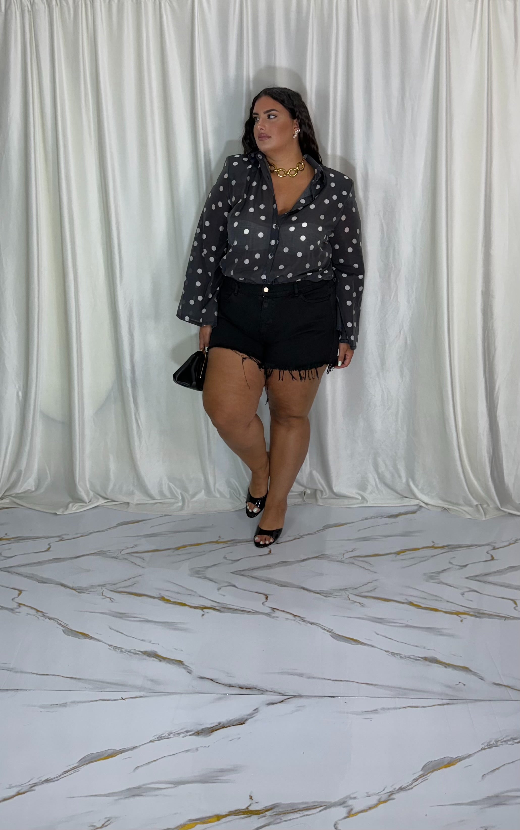 Pantaloncino in jeans nero desire