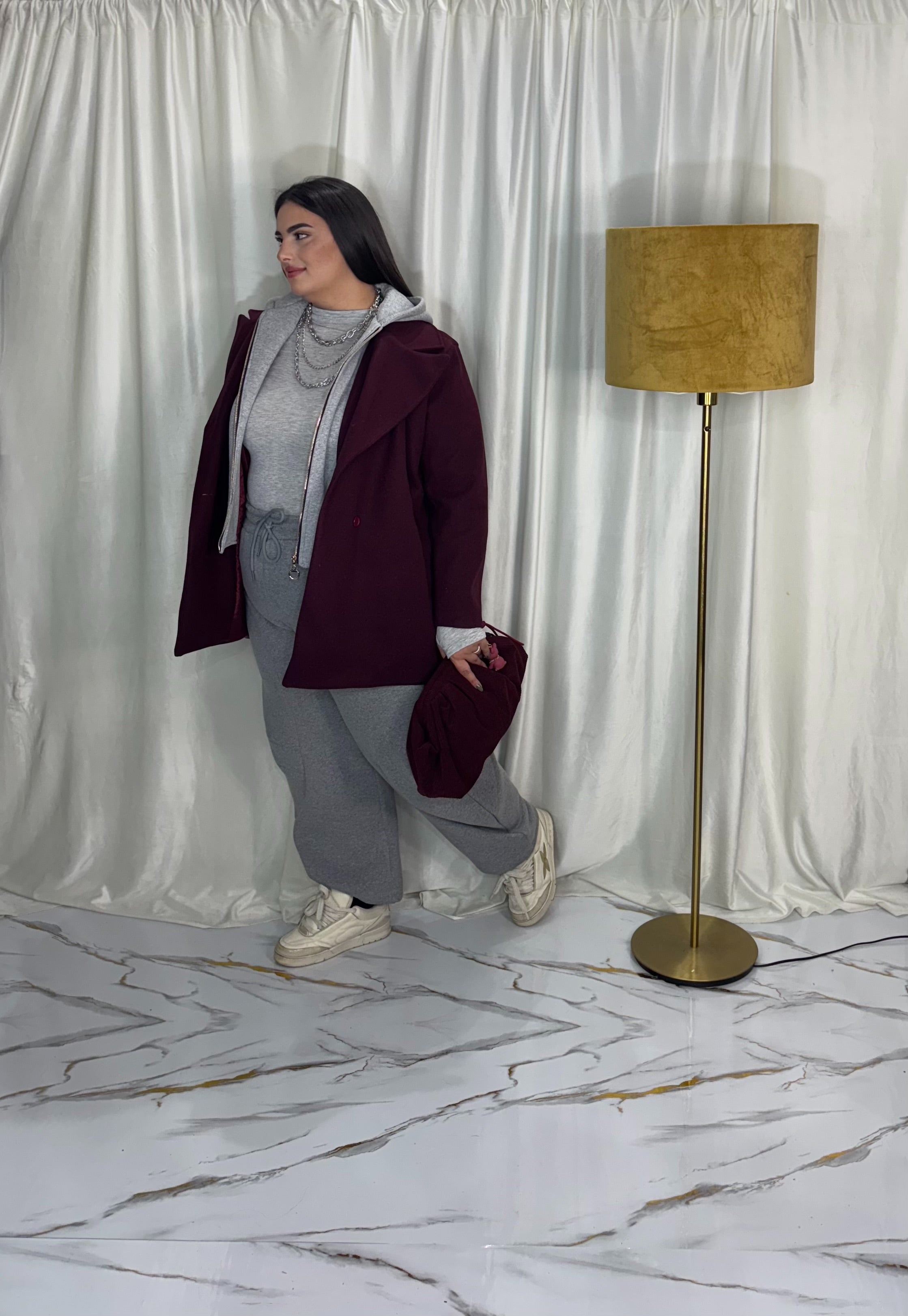 Cappotto a felpa bordo