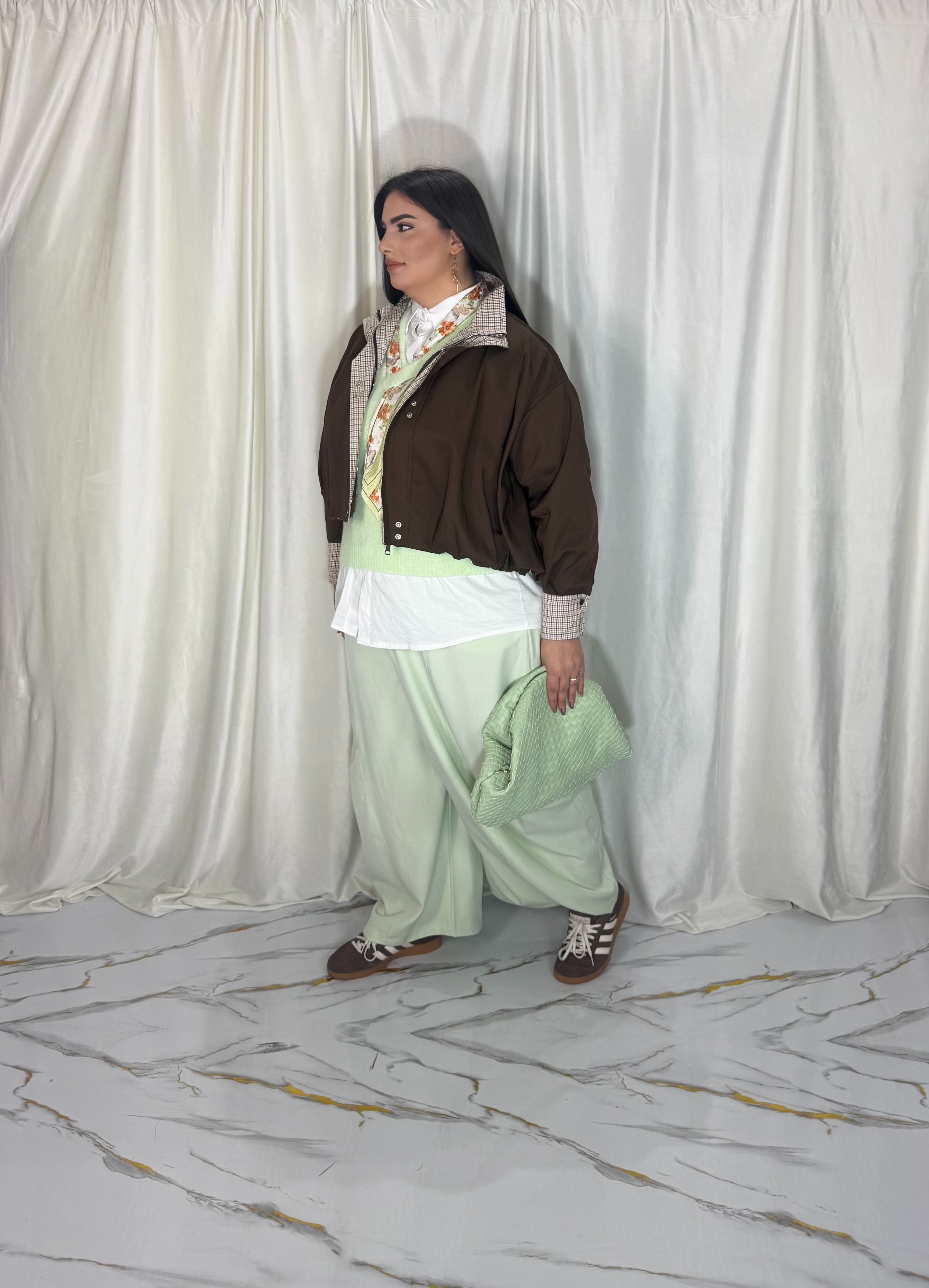 Pantalone ely verde acqua