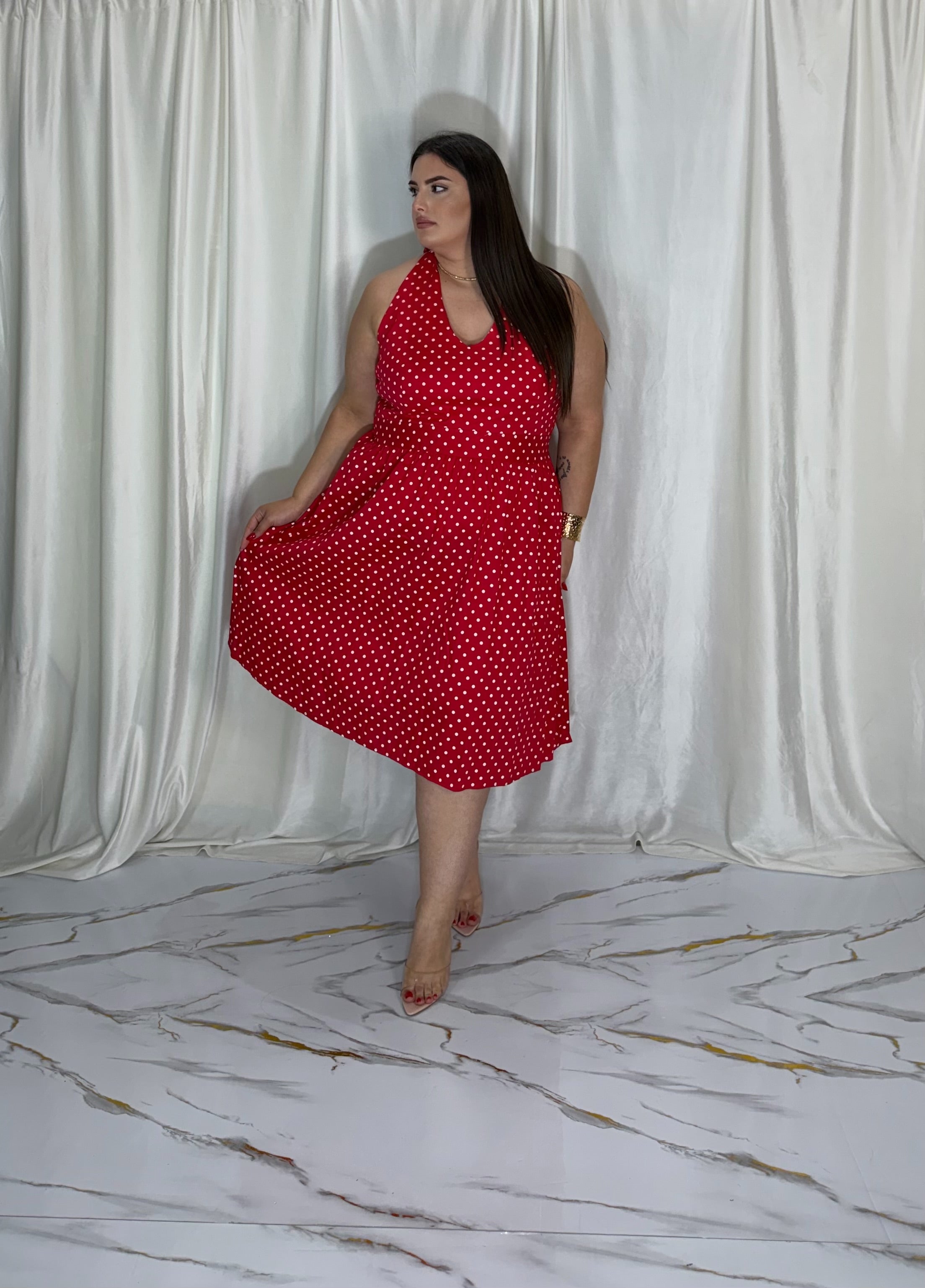 Dress pois rosso