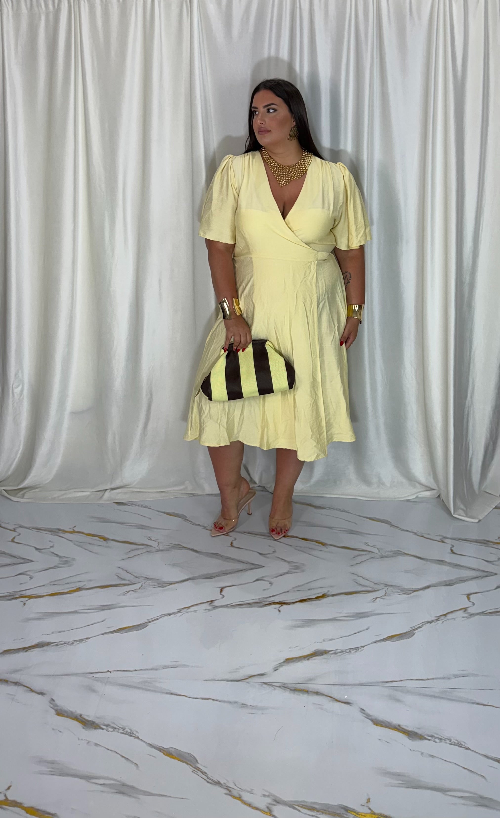 Dress a portafoglio Arianna giallo