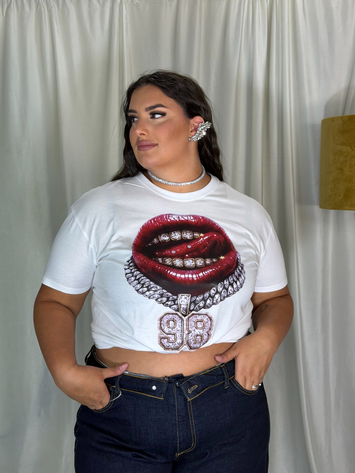 T-shirt stampa 98 bianca