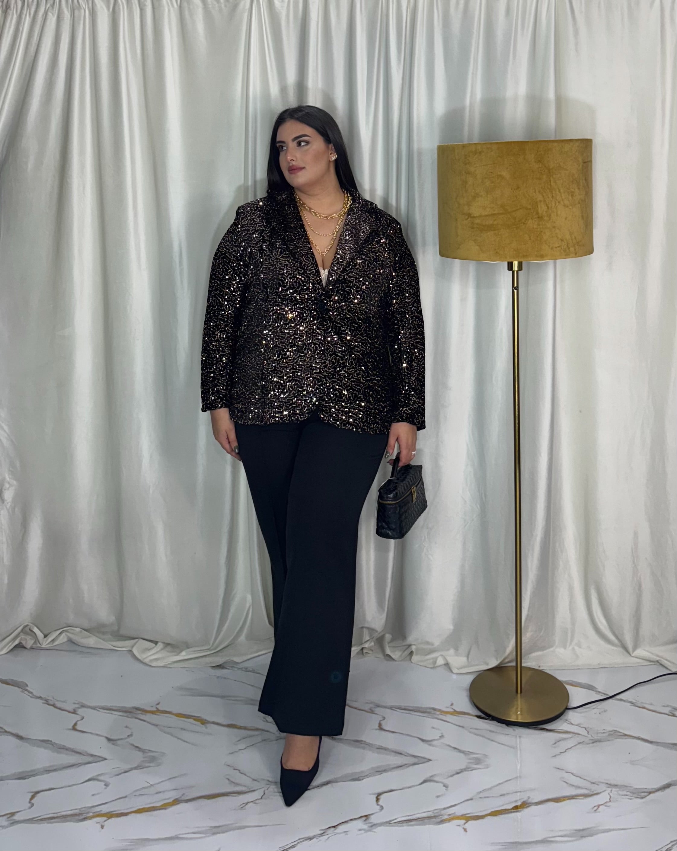 Giacca in paillettes oro