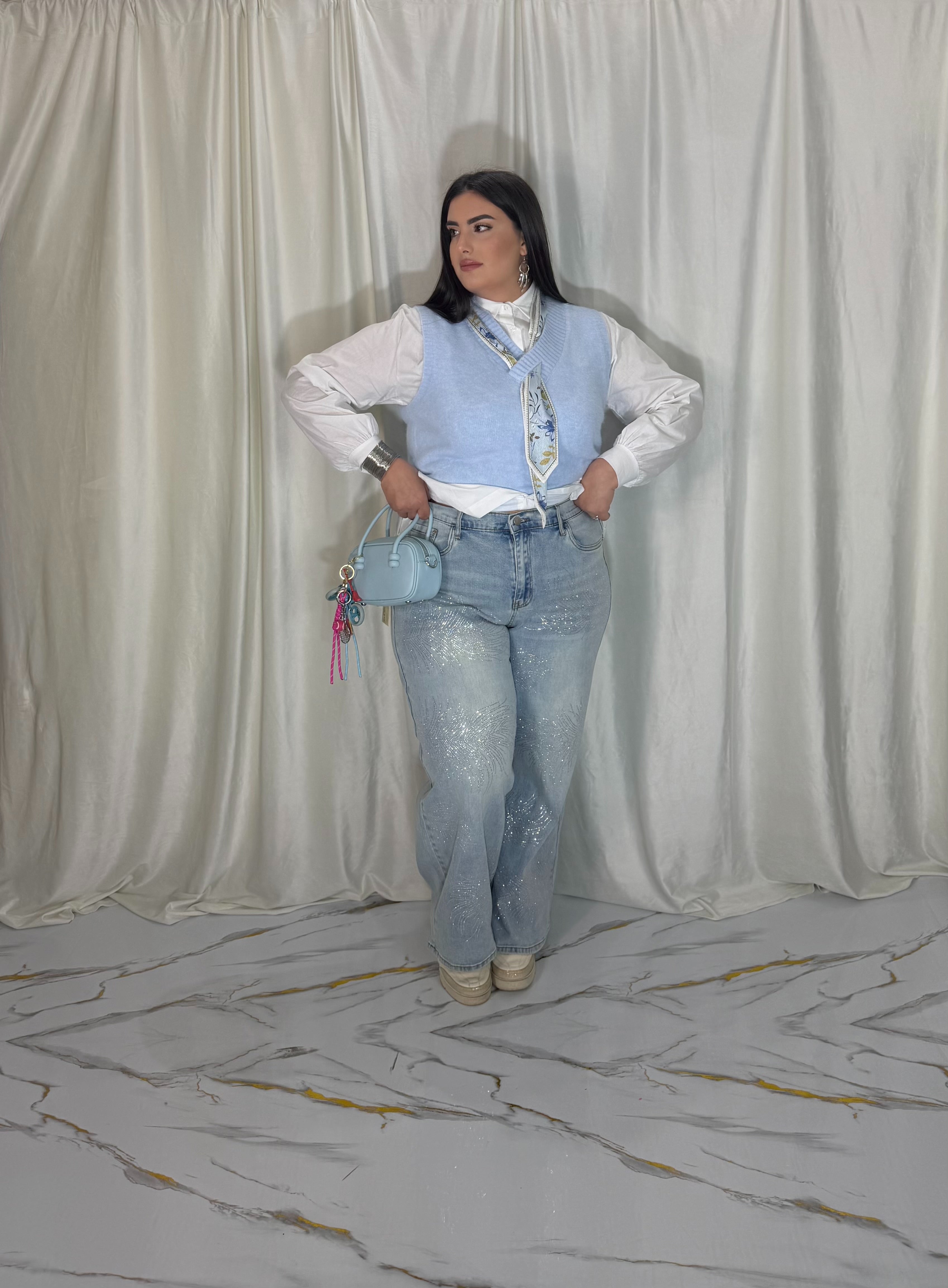 Jeans foglia brilla