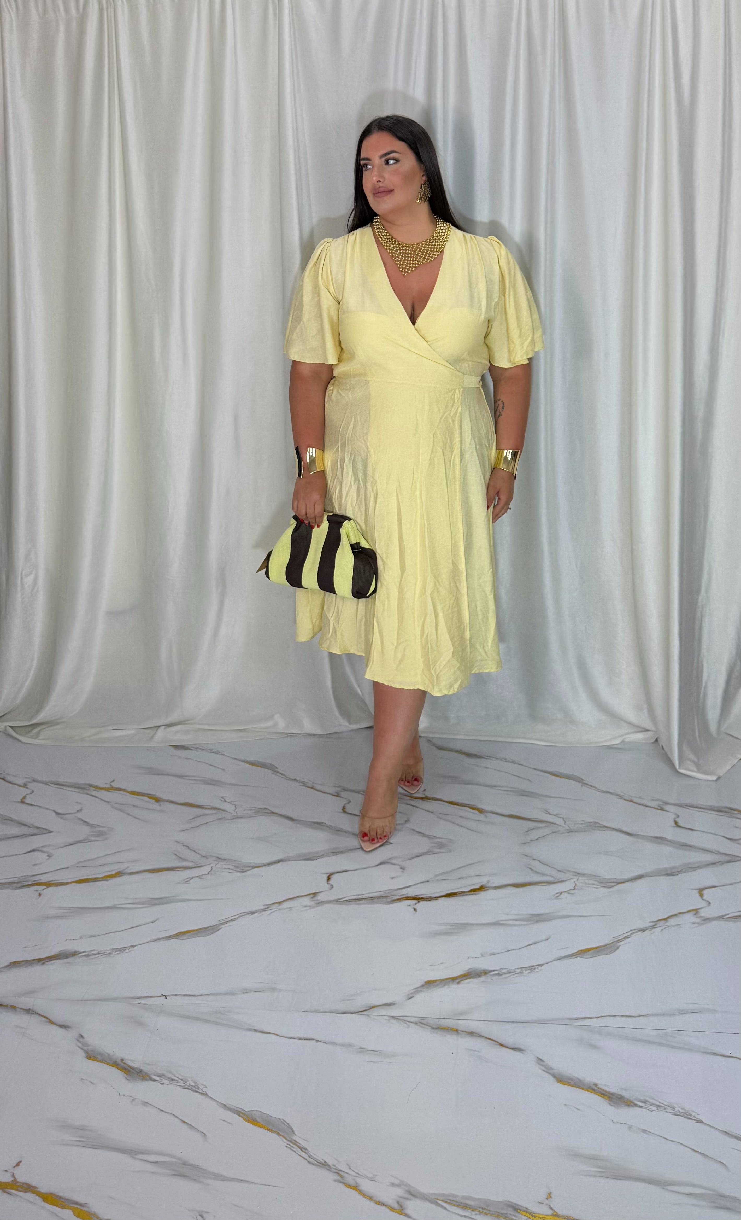Dress a portafoglio Arianna giallo