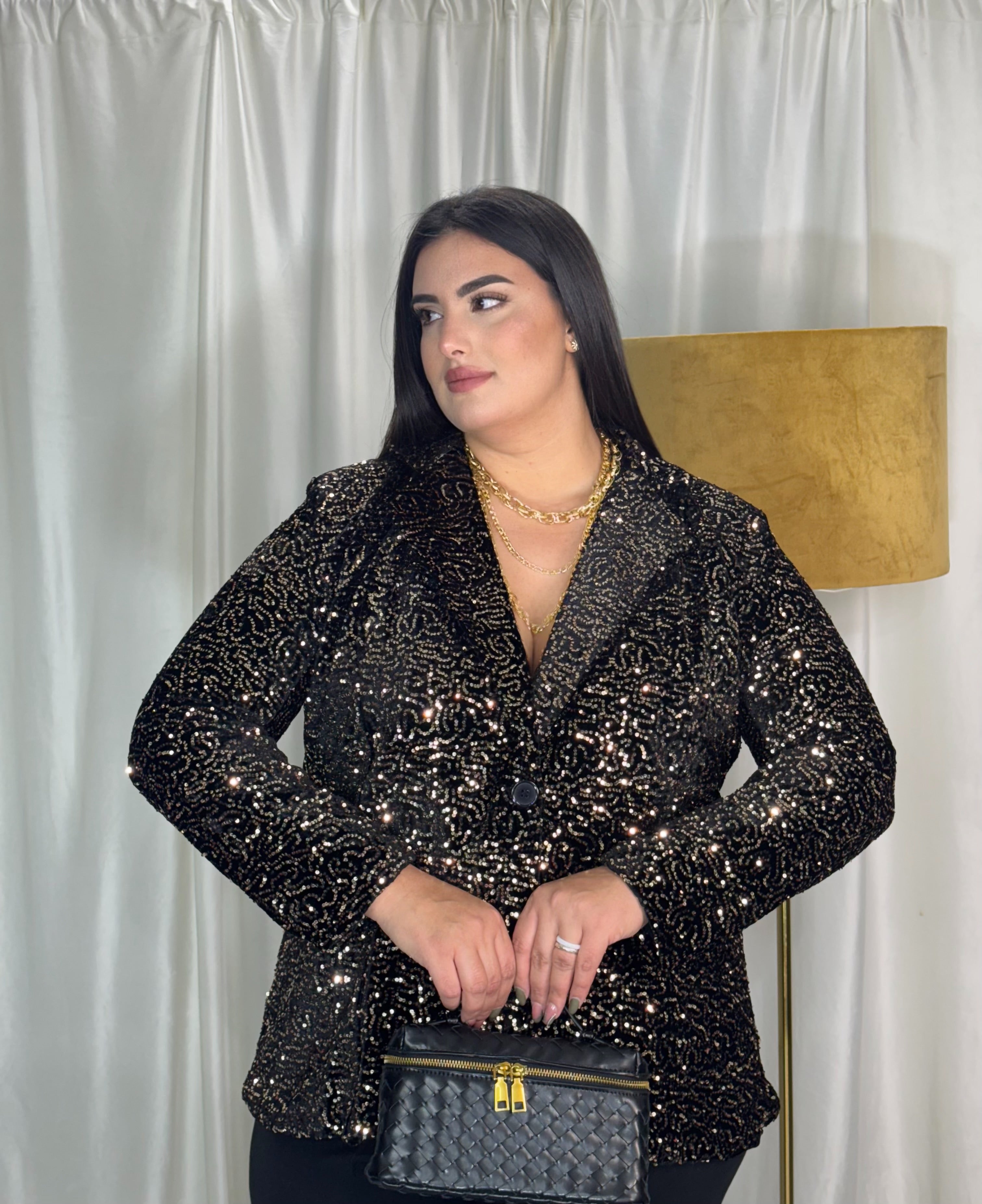 Giacca in paillettes oro