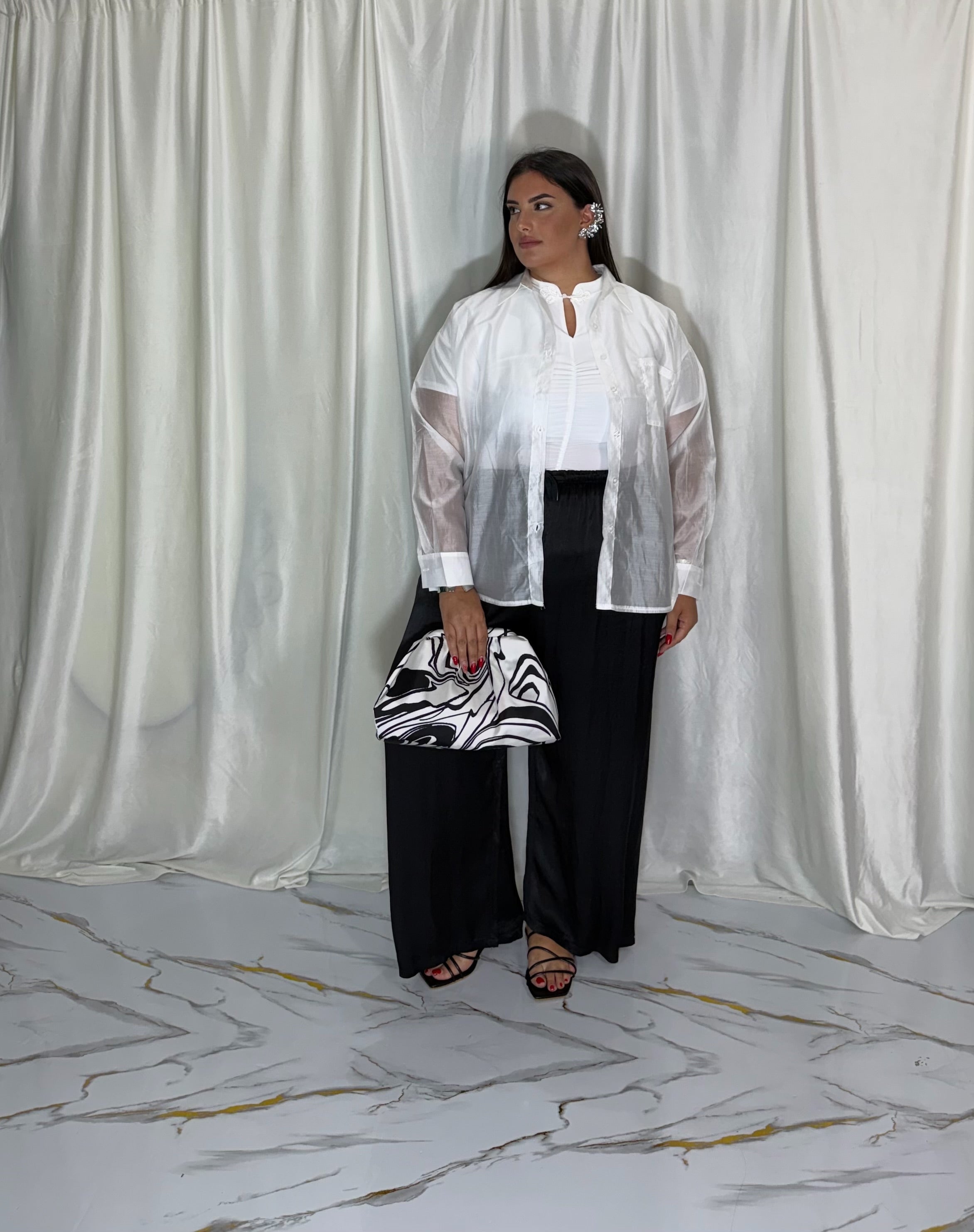 Camicia trasparente bianca