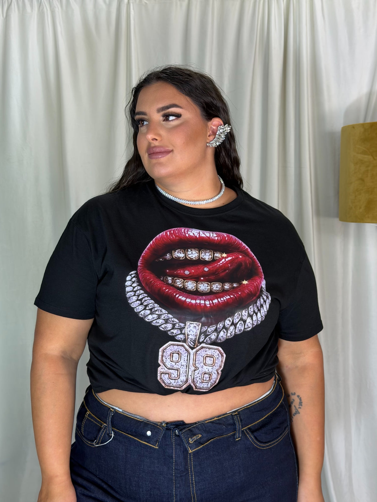 T-shirt stampa 98 nera