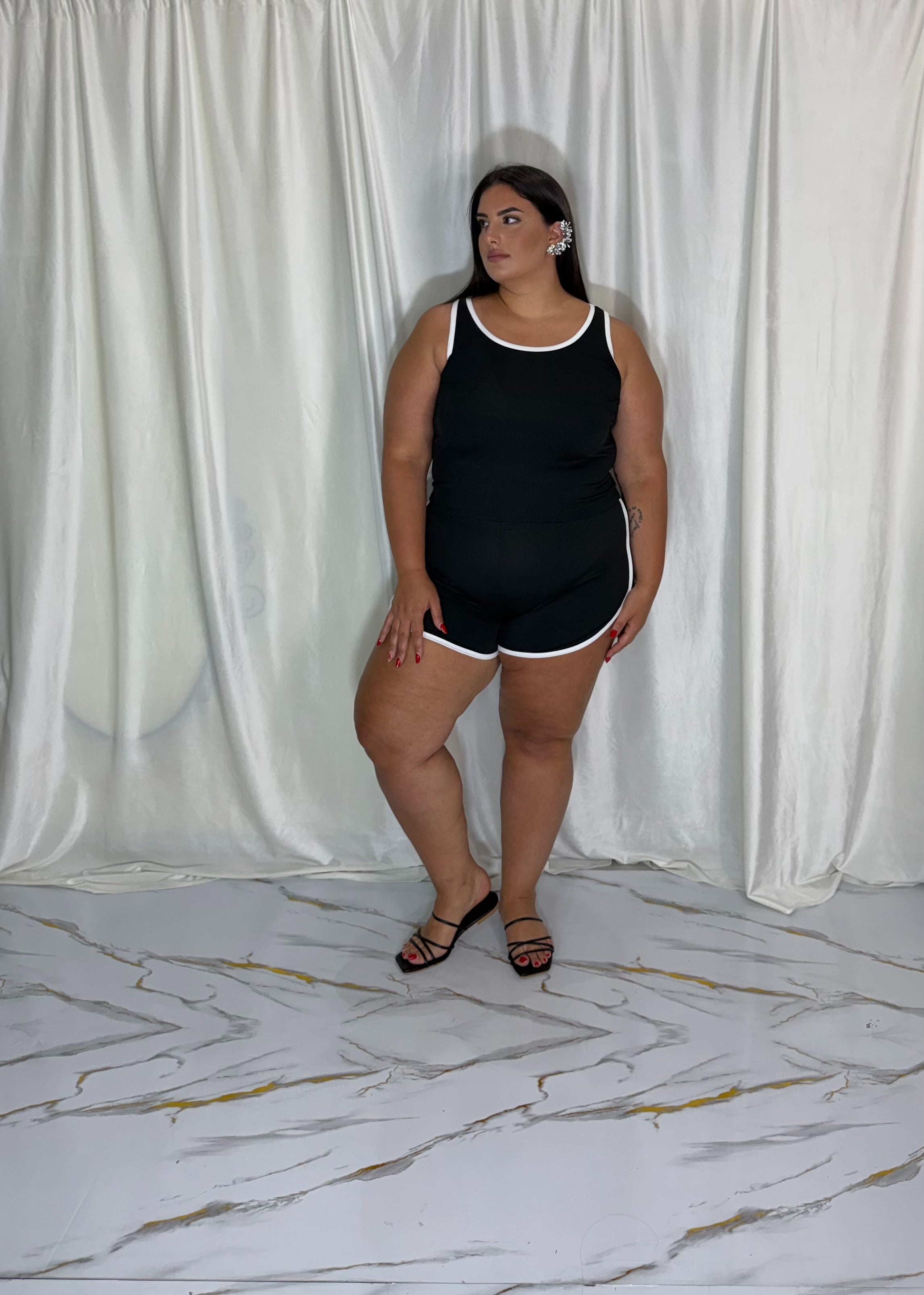 Coordinato sport nero/bianco