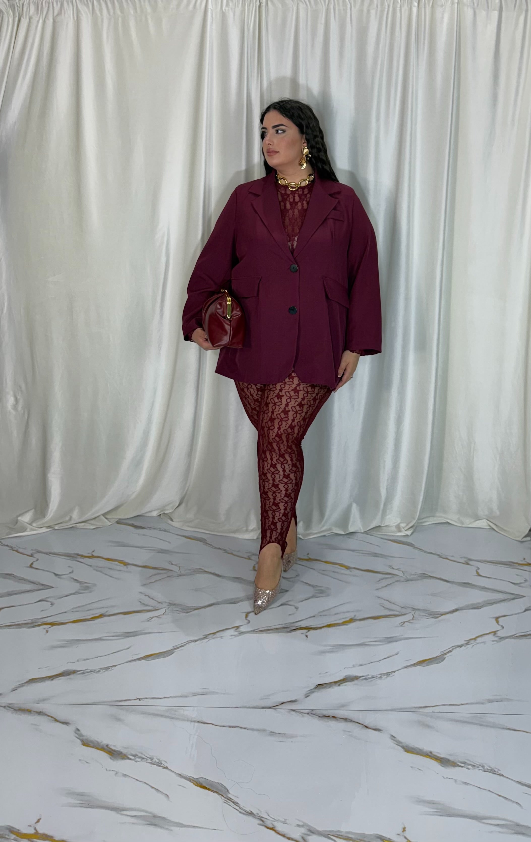 Leggins calze in pizzo bordo