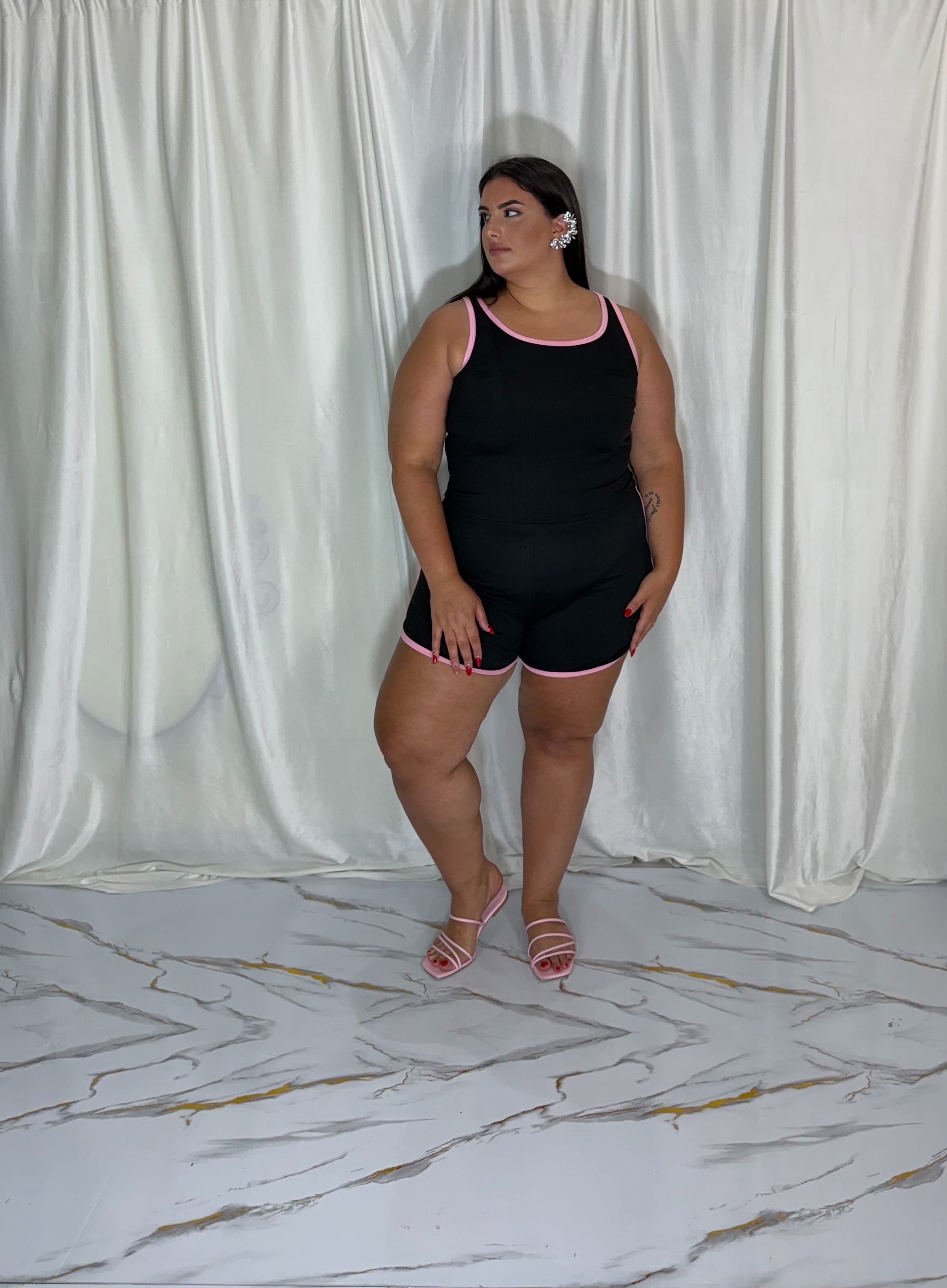 Coordinato sport nero/rosa