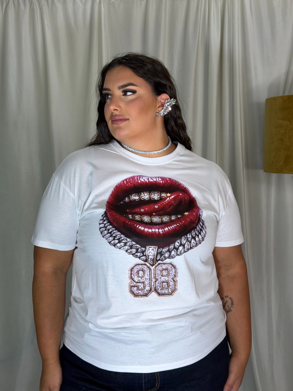 T-shirt stampa 98 bianca
