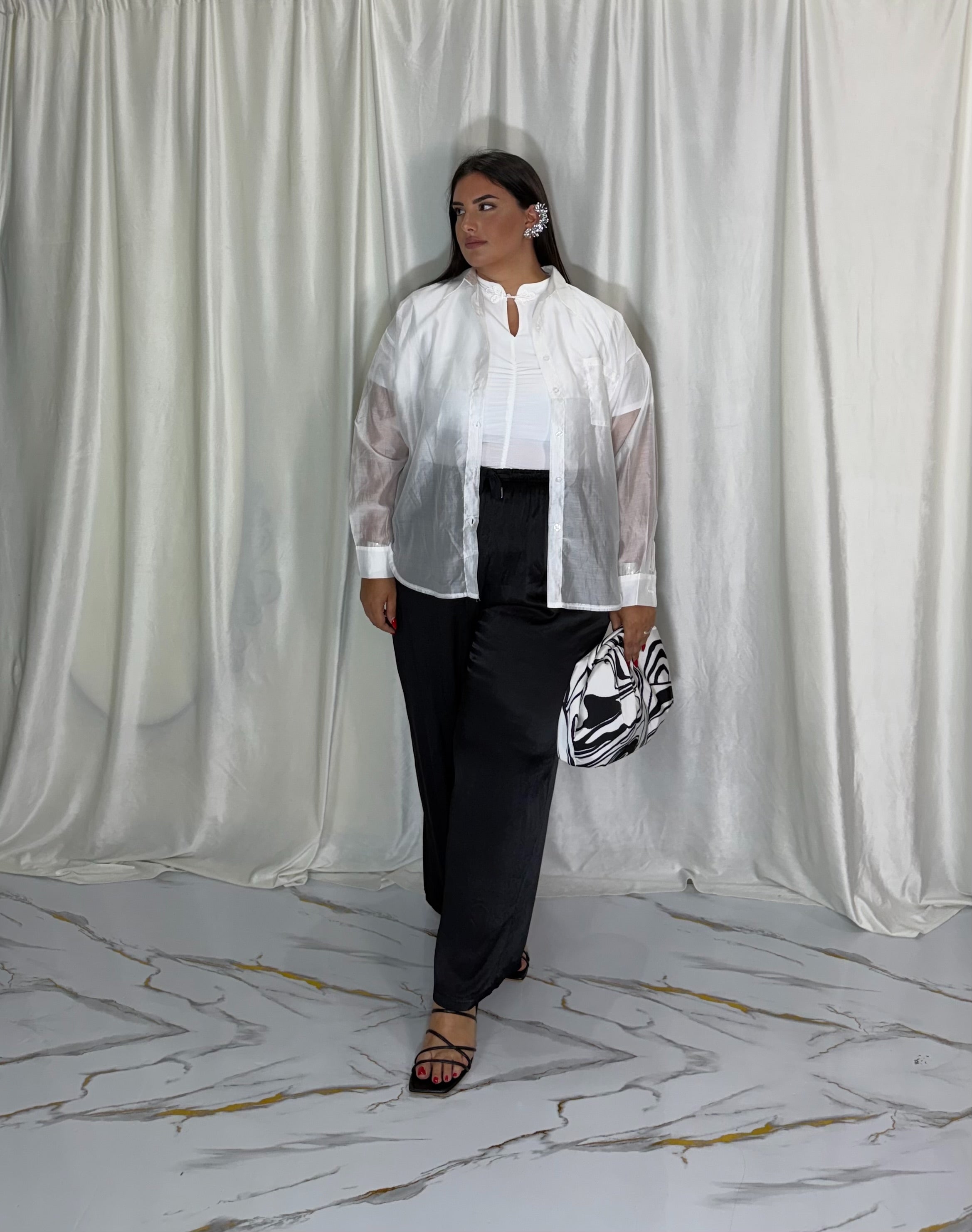 Camicia trasparente bianca