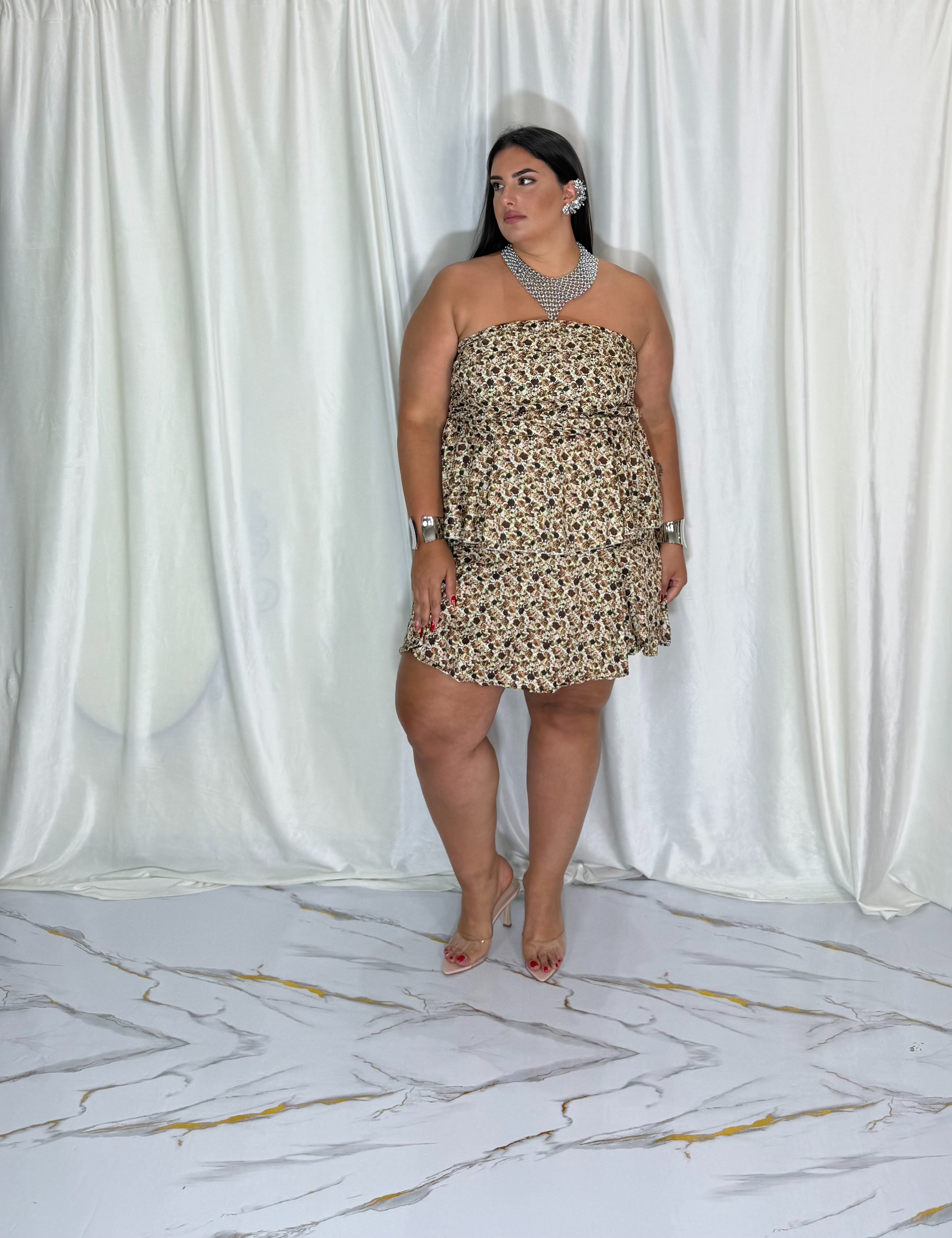 Coordinato floreale beige