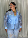 Camicia trasparente celeste