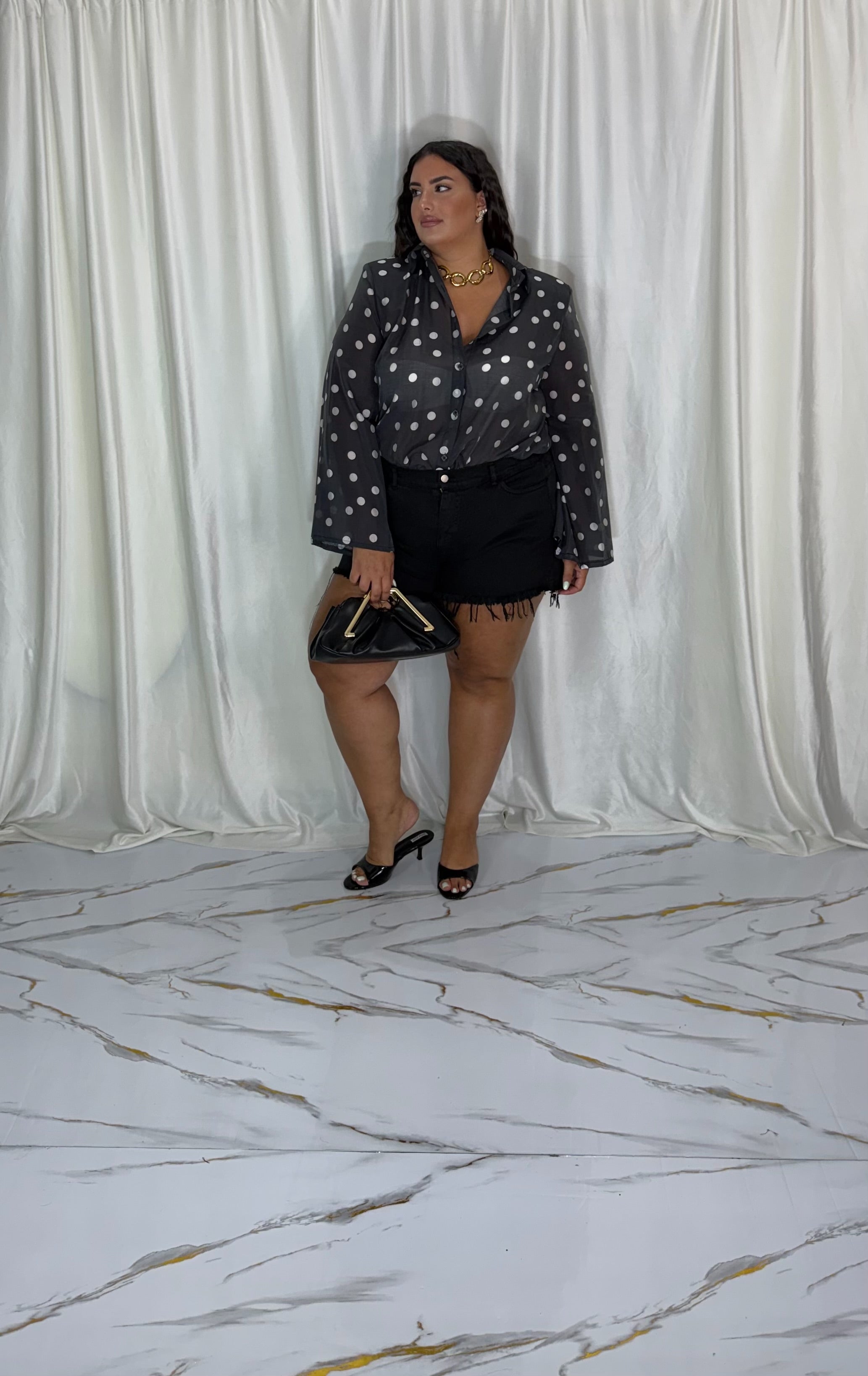 Pantaloncino in jeans nero desire