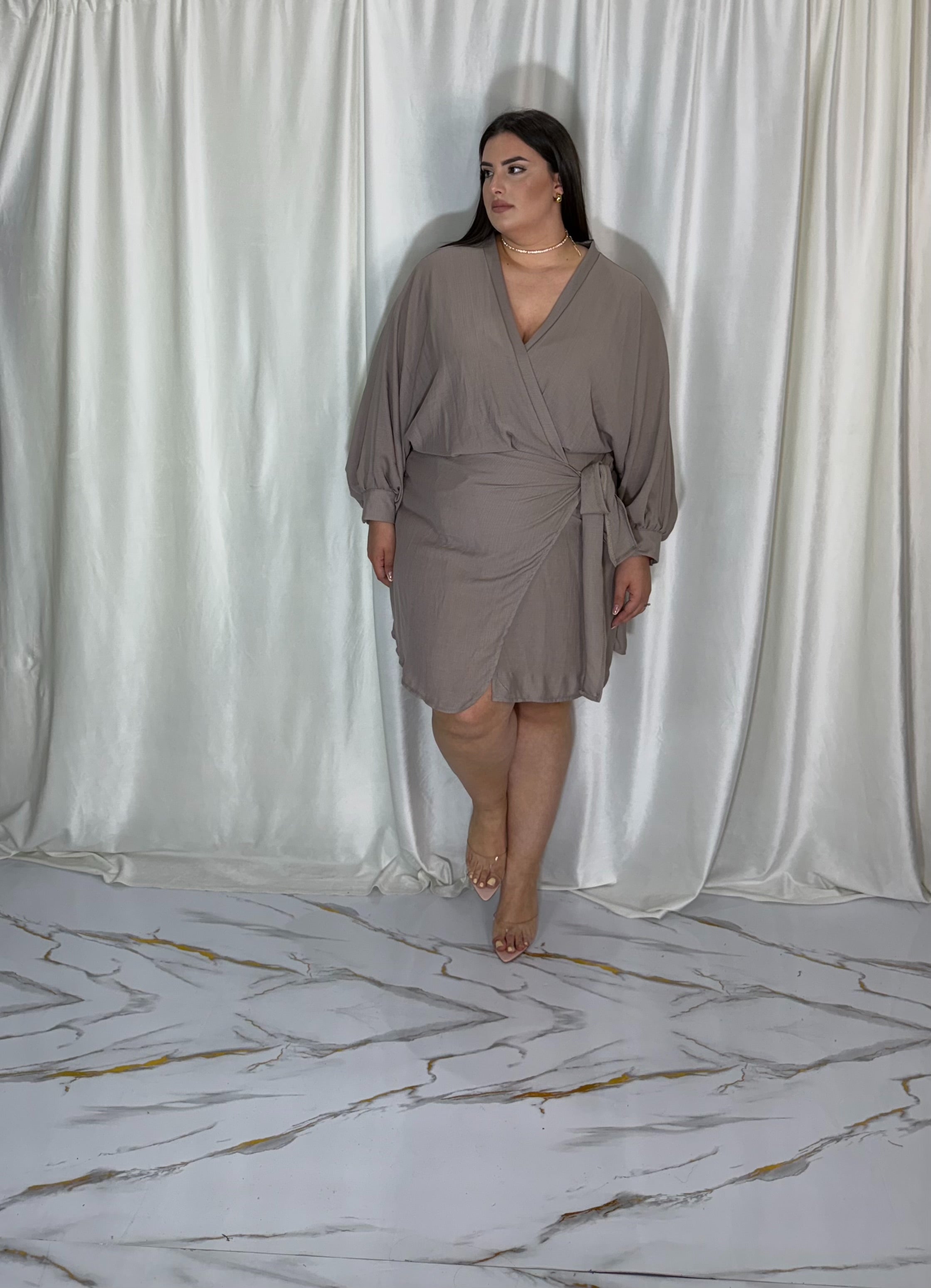 Dress a portafoglio tortora