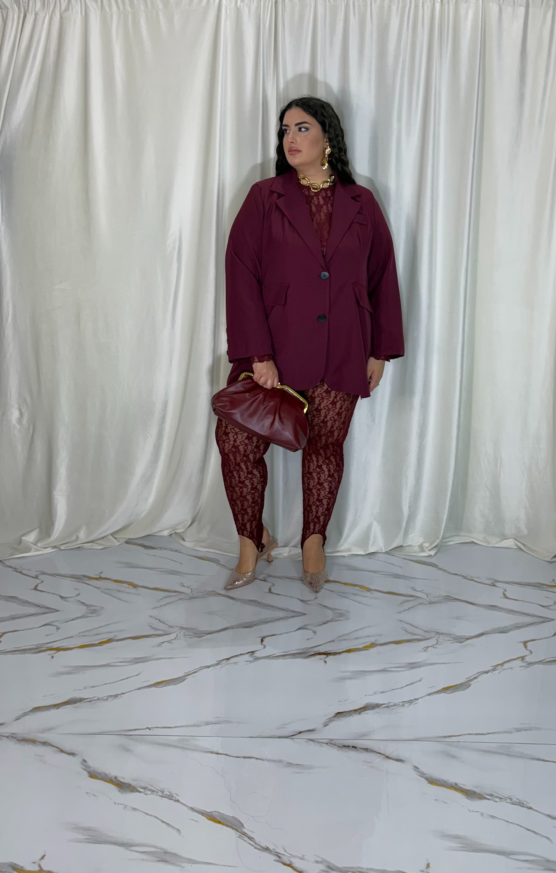 Leggins calze in pizzo bordo
