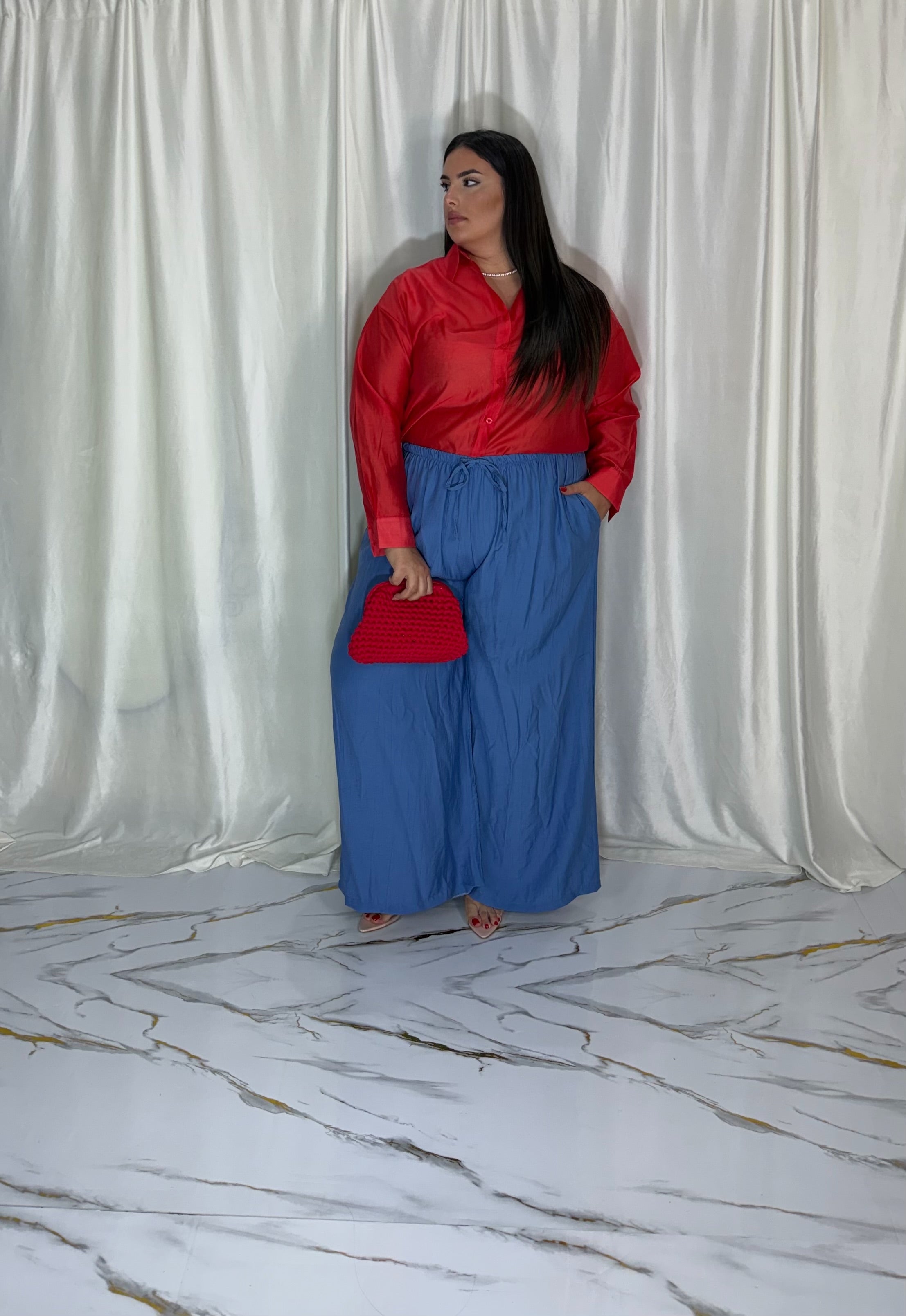 Camicia trasparente rossa