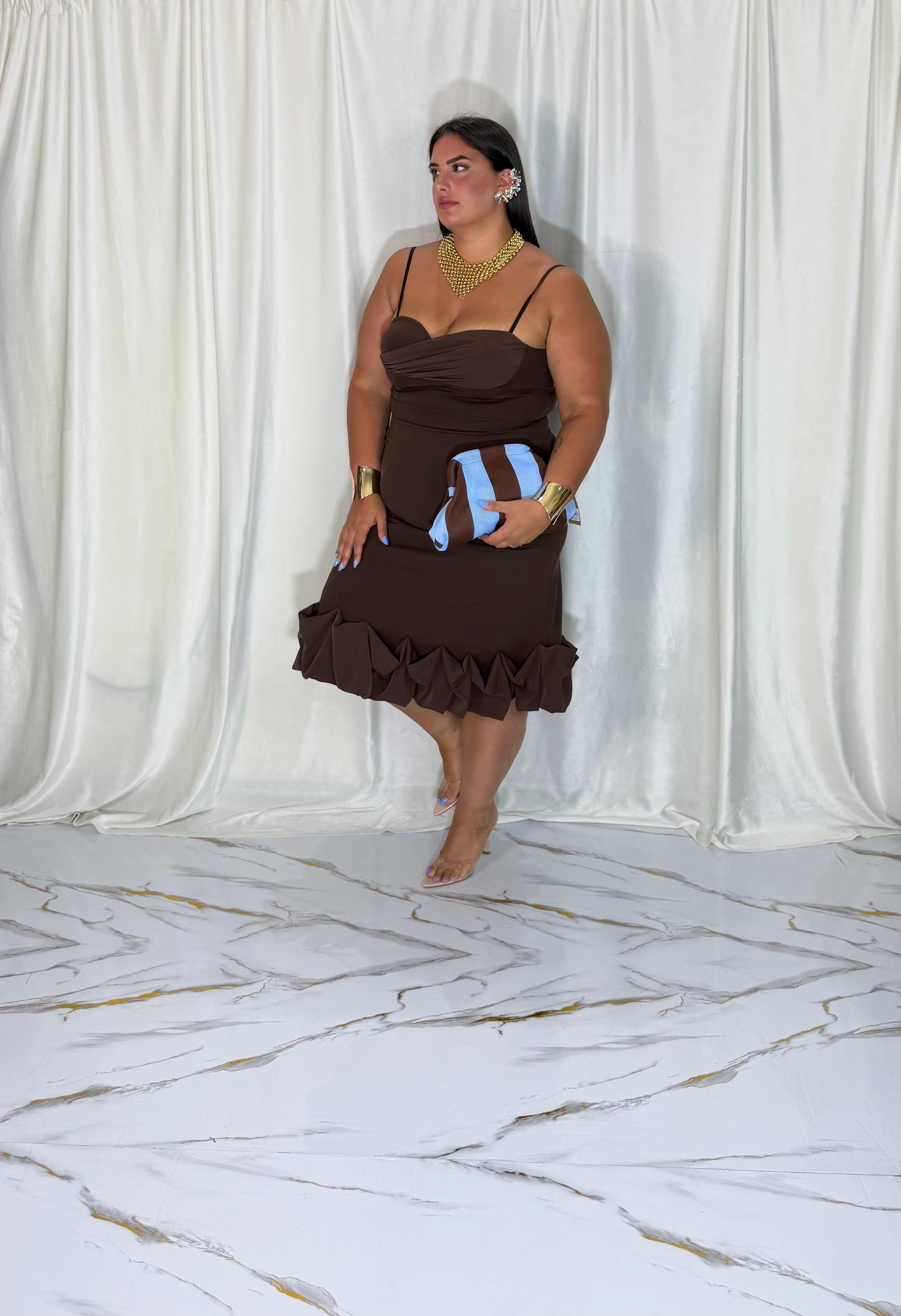 Dress Melania marrone