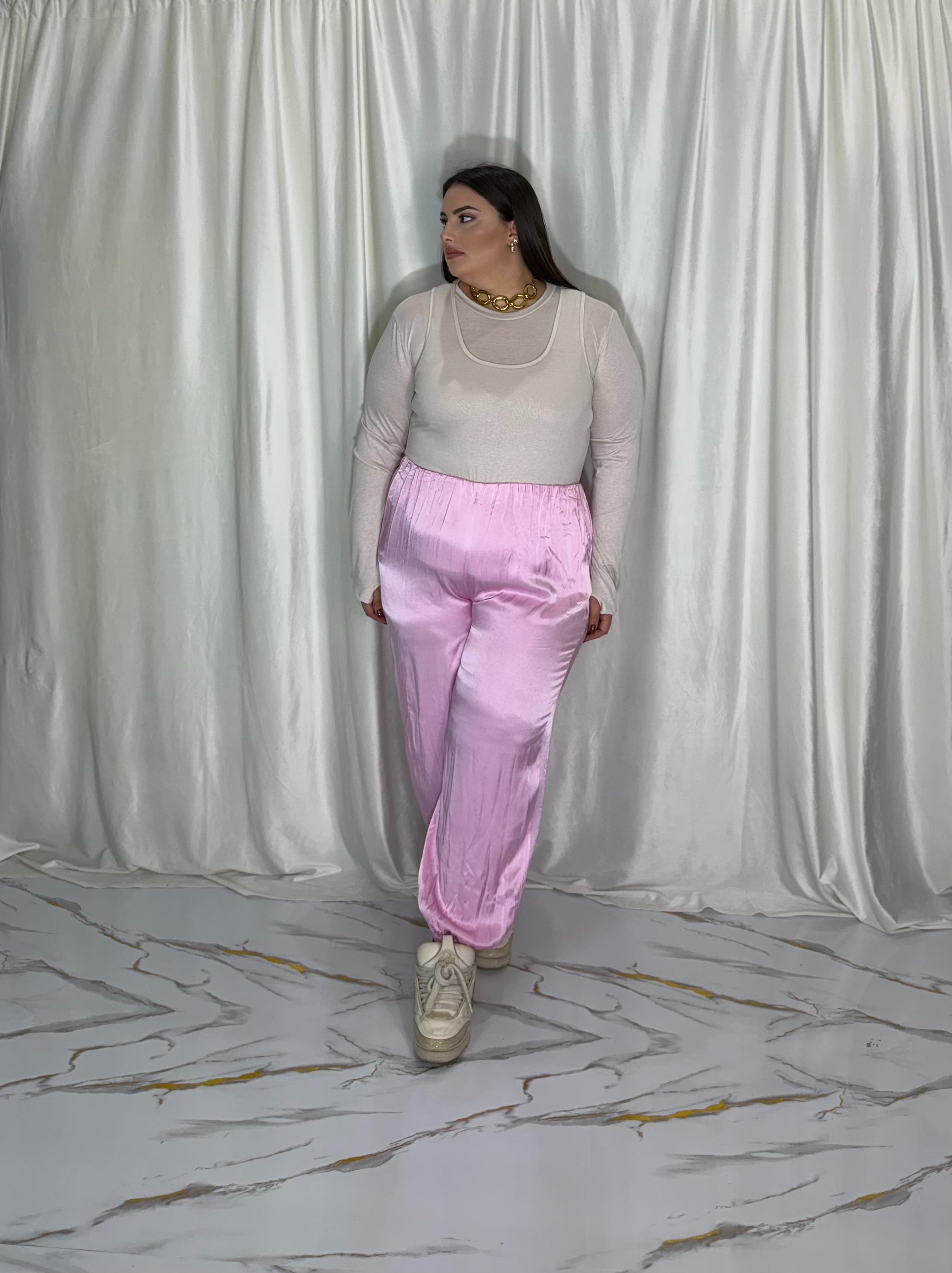 Pantalone ballon isa rosa