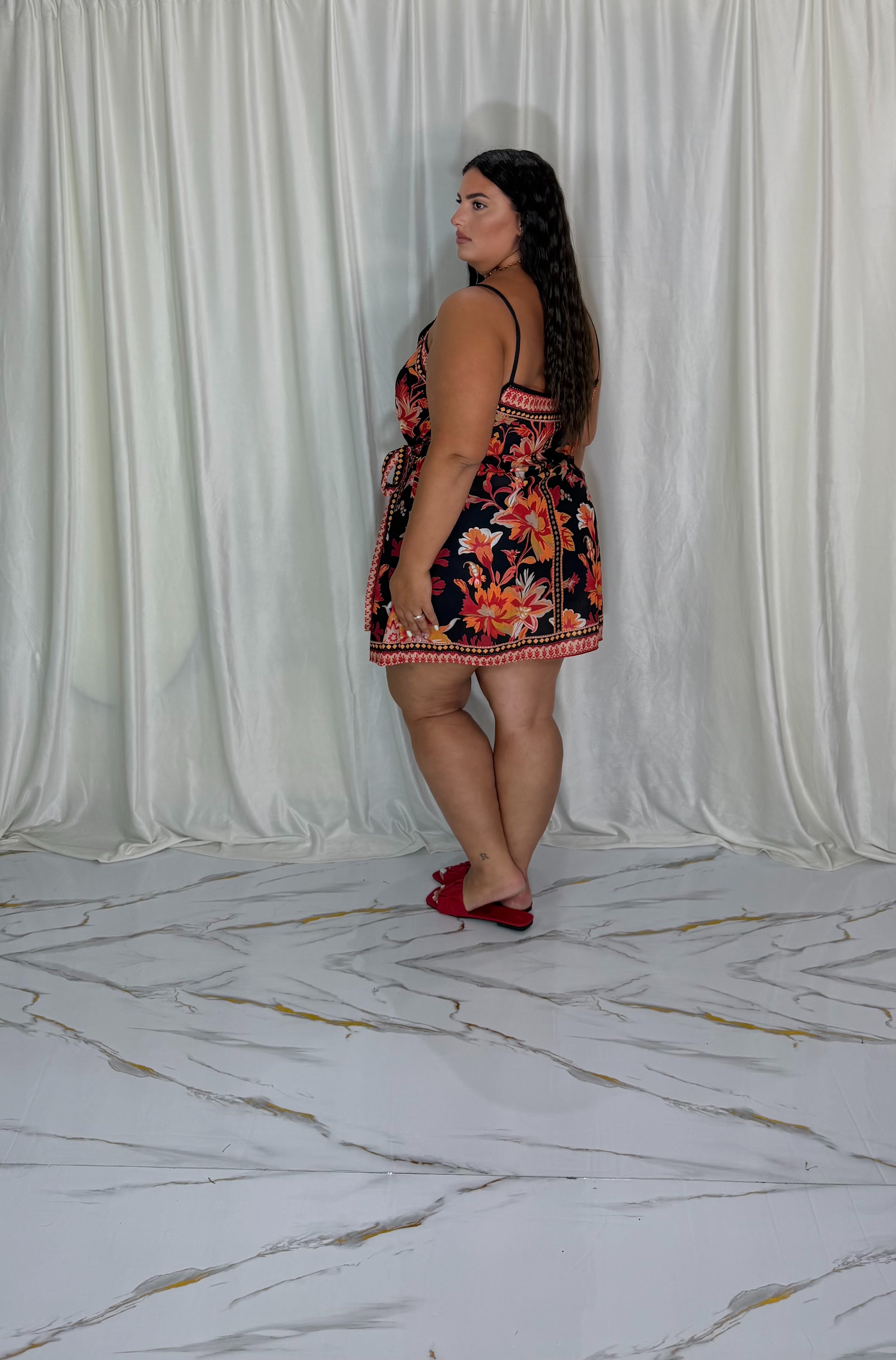 Dress a portafoglio flower rosso