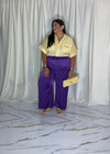 Pantalone satin viola