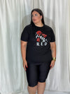 T-shirt basic con stampa nera e bianca