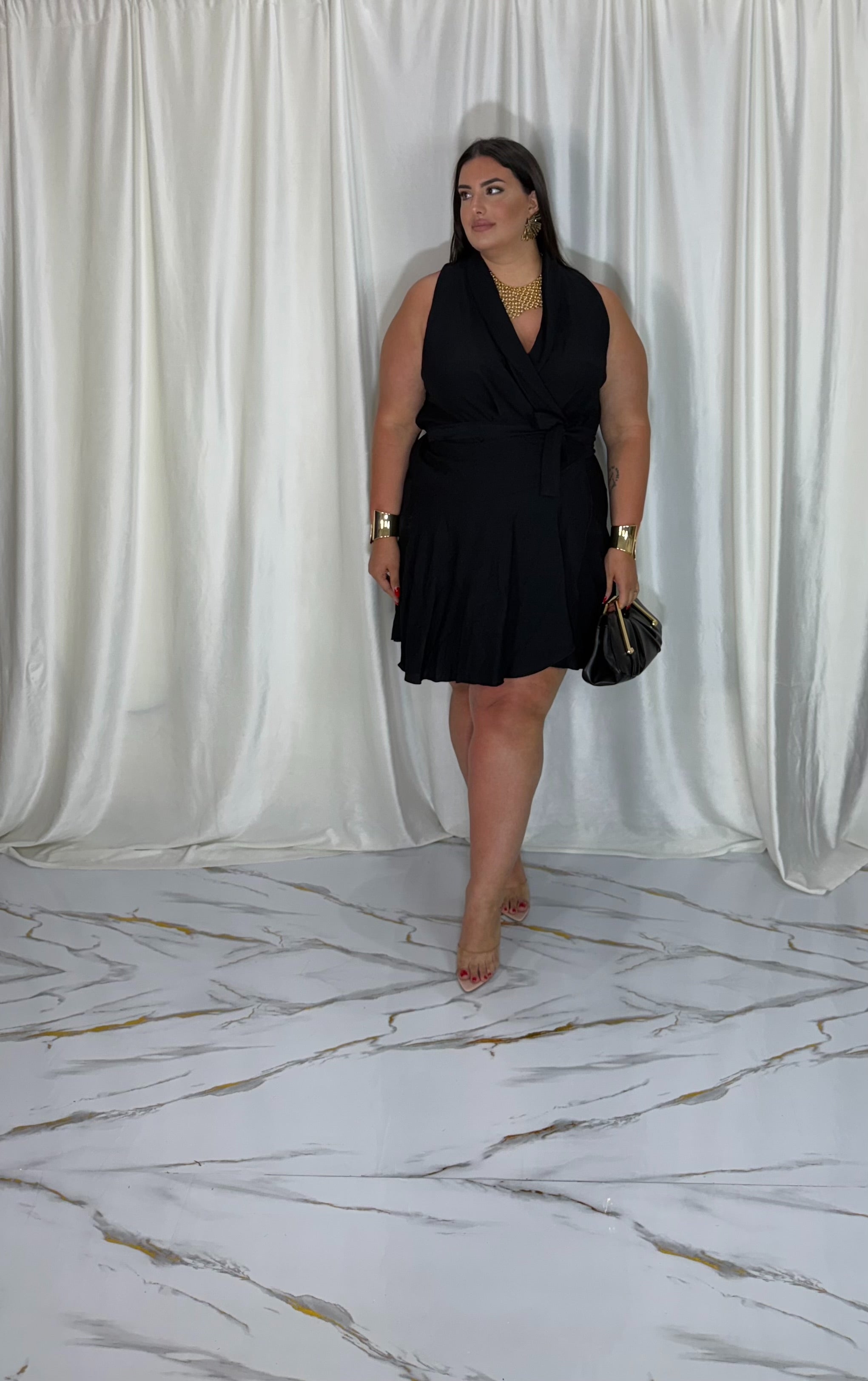 Dress a portafoglio Giusy nero