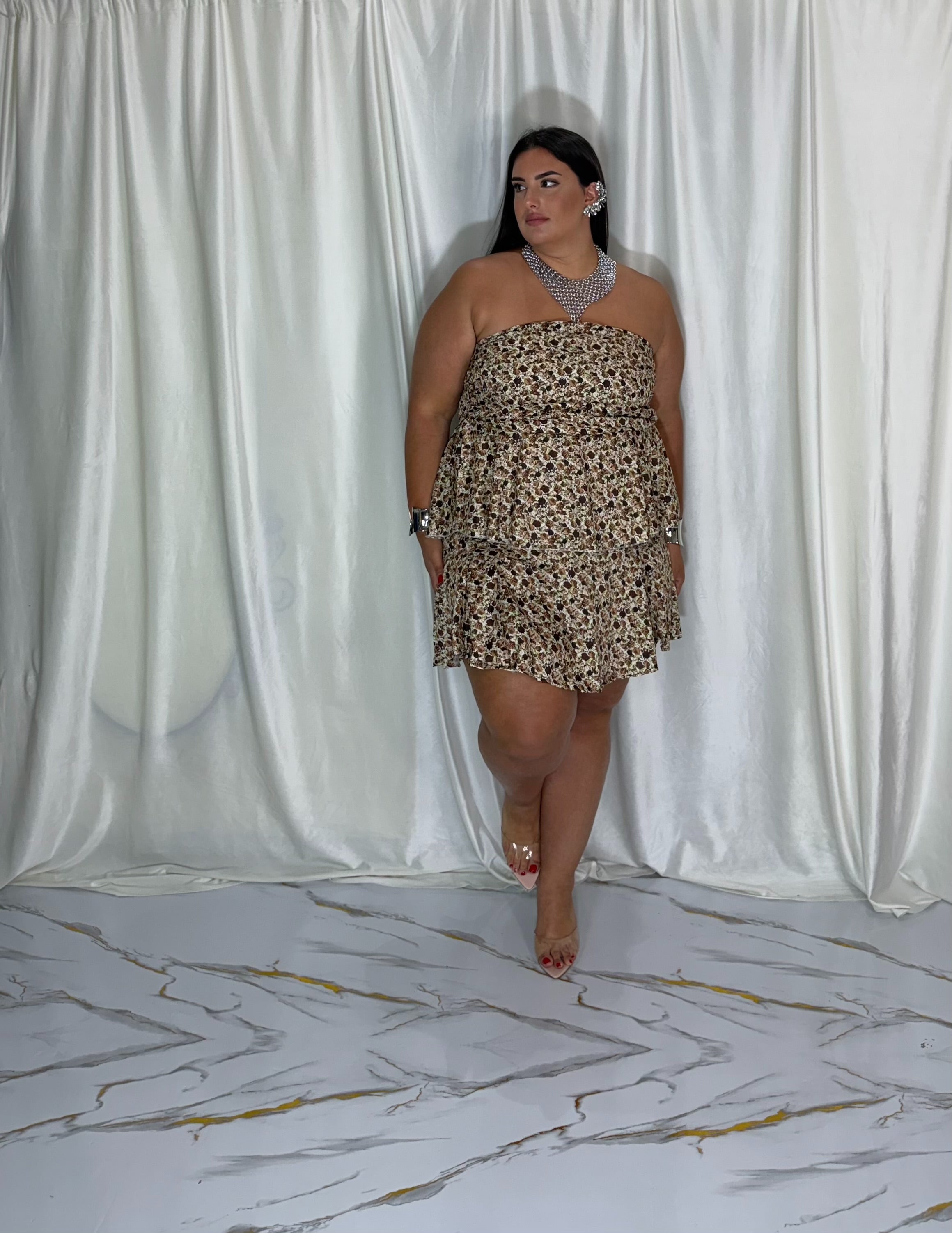 Coordinato floreale beige