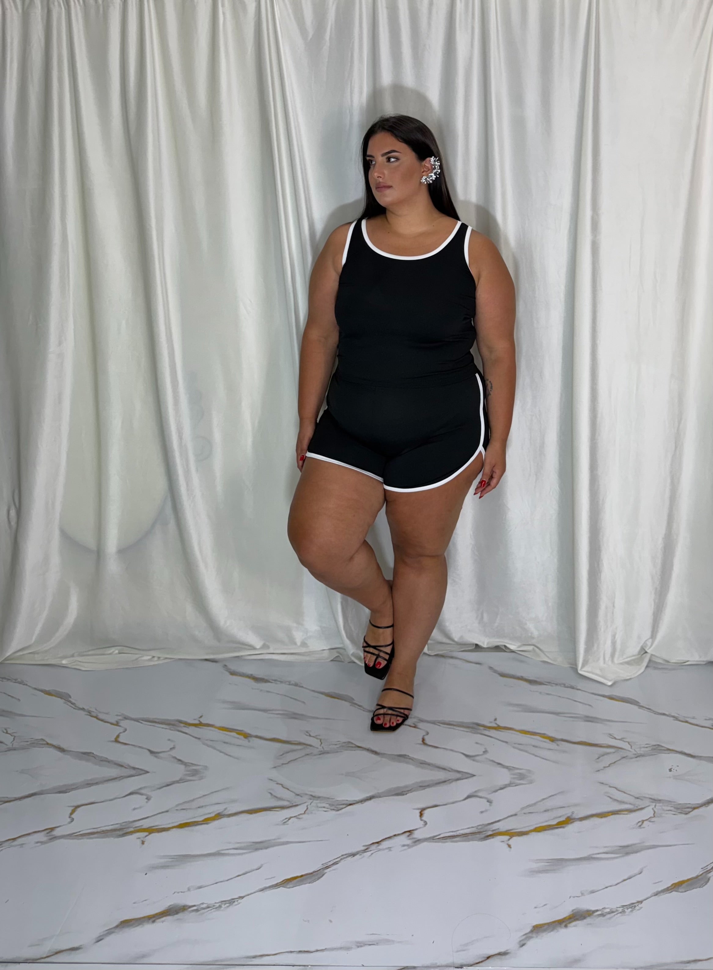 Coordinato sport nero/bianco