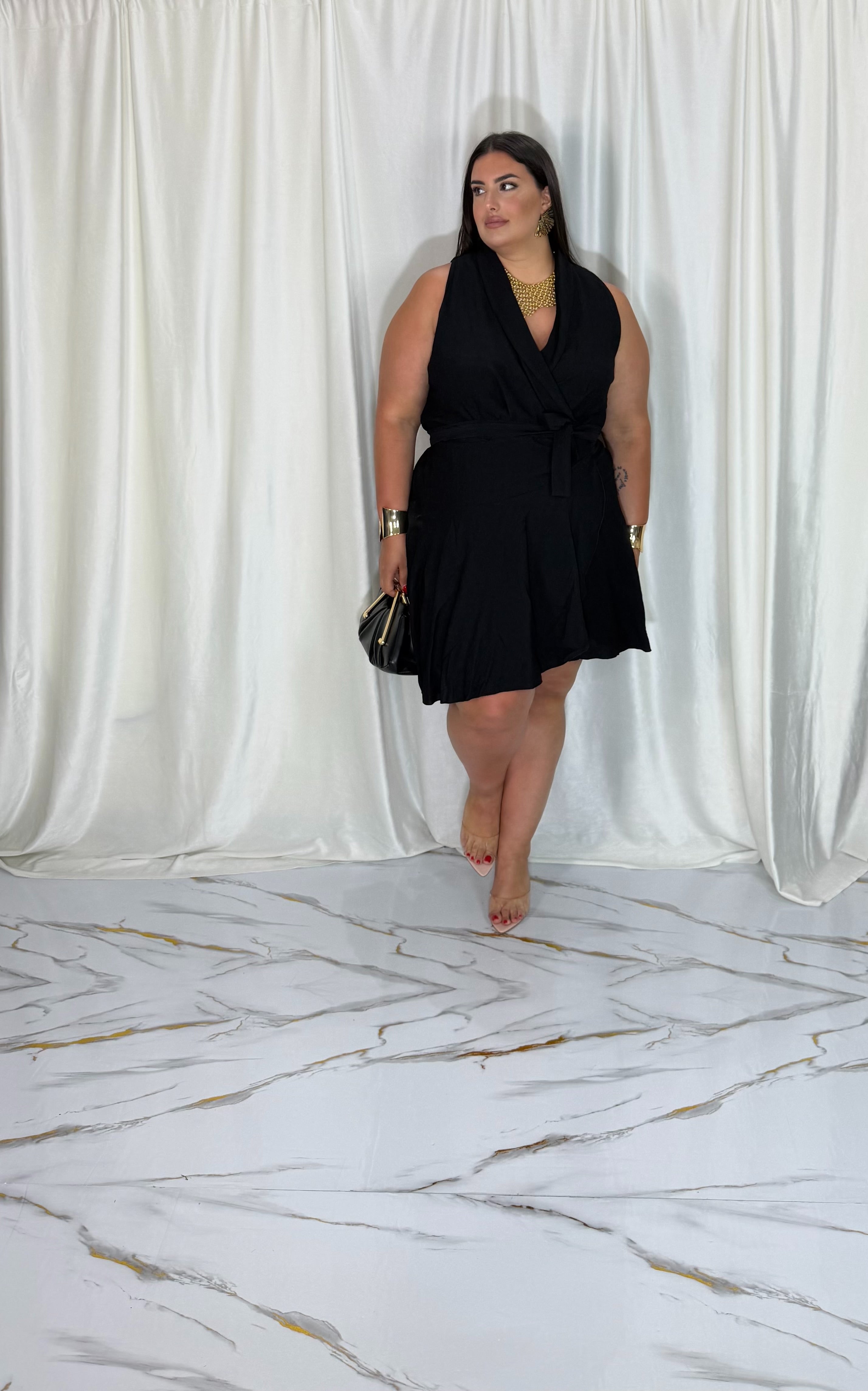 Dress a portafoglio Giusy nero