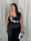 Corsetto fiore nero