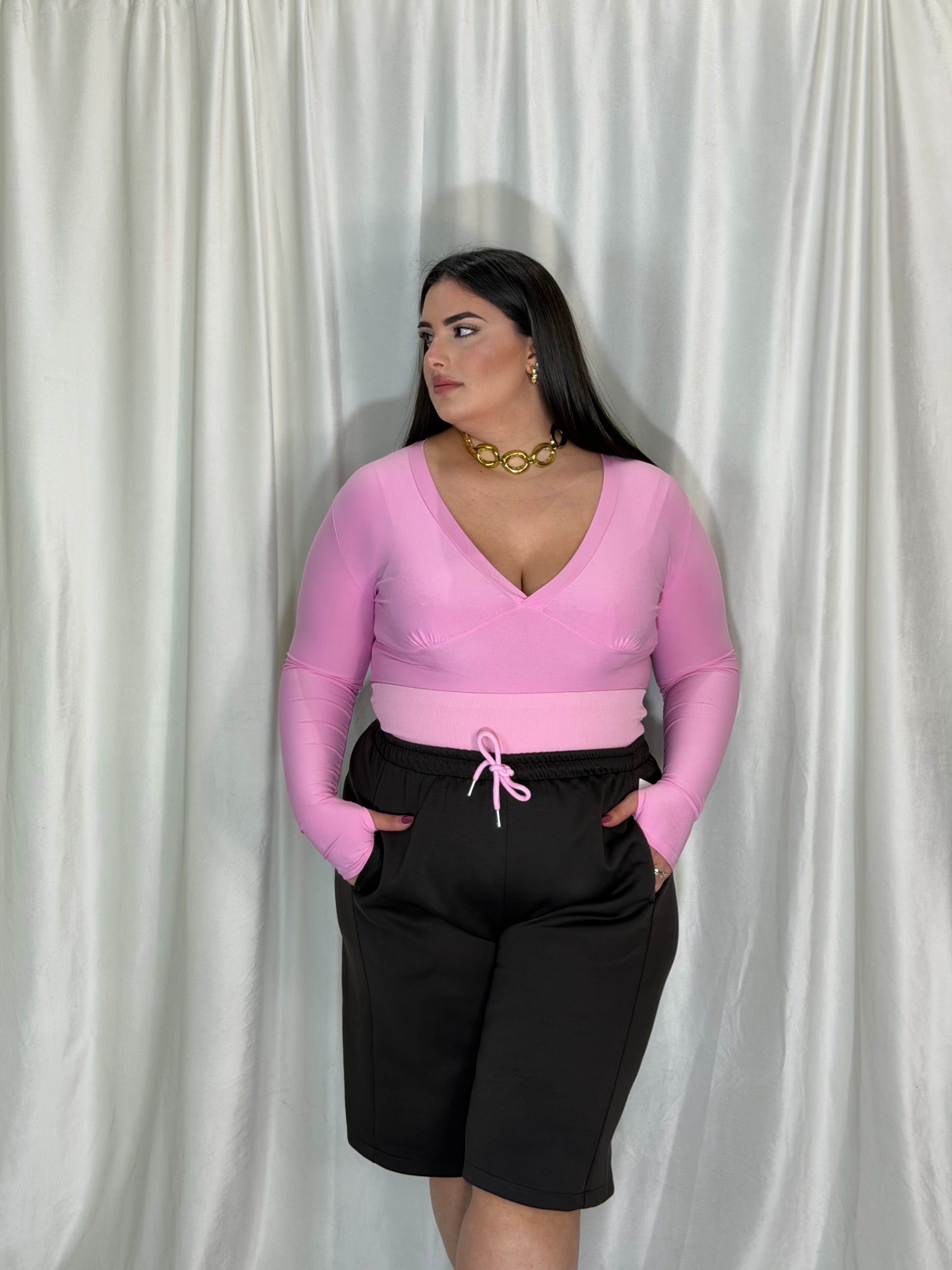 Bermuda Rosanna marrone/rosa