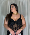 Corsetto fiore nero