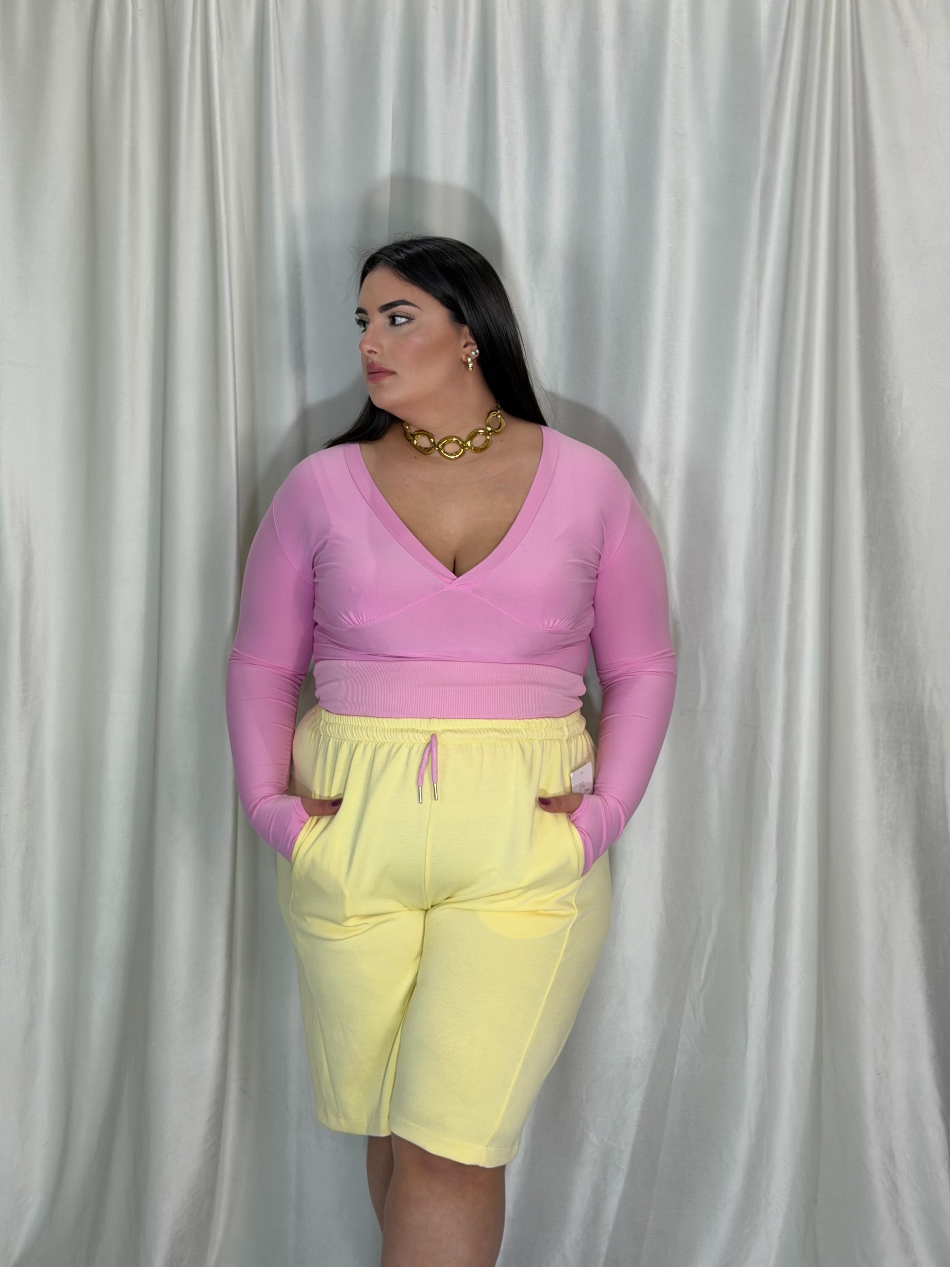 Bermuda Rosanna giallo/rosa