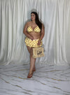 Costume 2 pezzi giallo pois volant