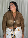 Camicia trasparente marrone